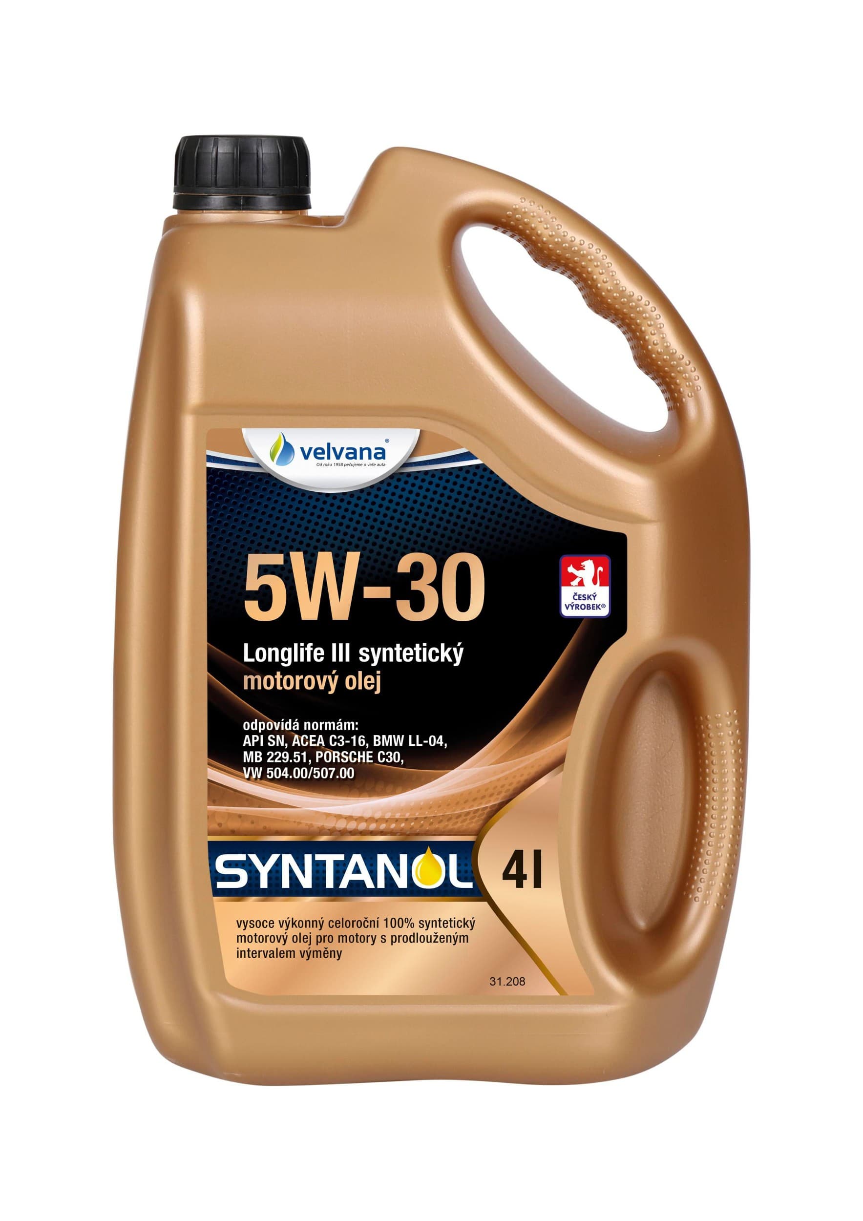 Velvana Syntanol 5W-30 Millenium synth longlife III 4 l