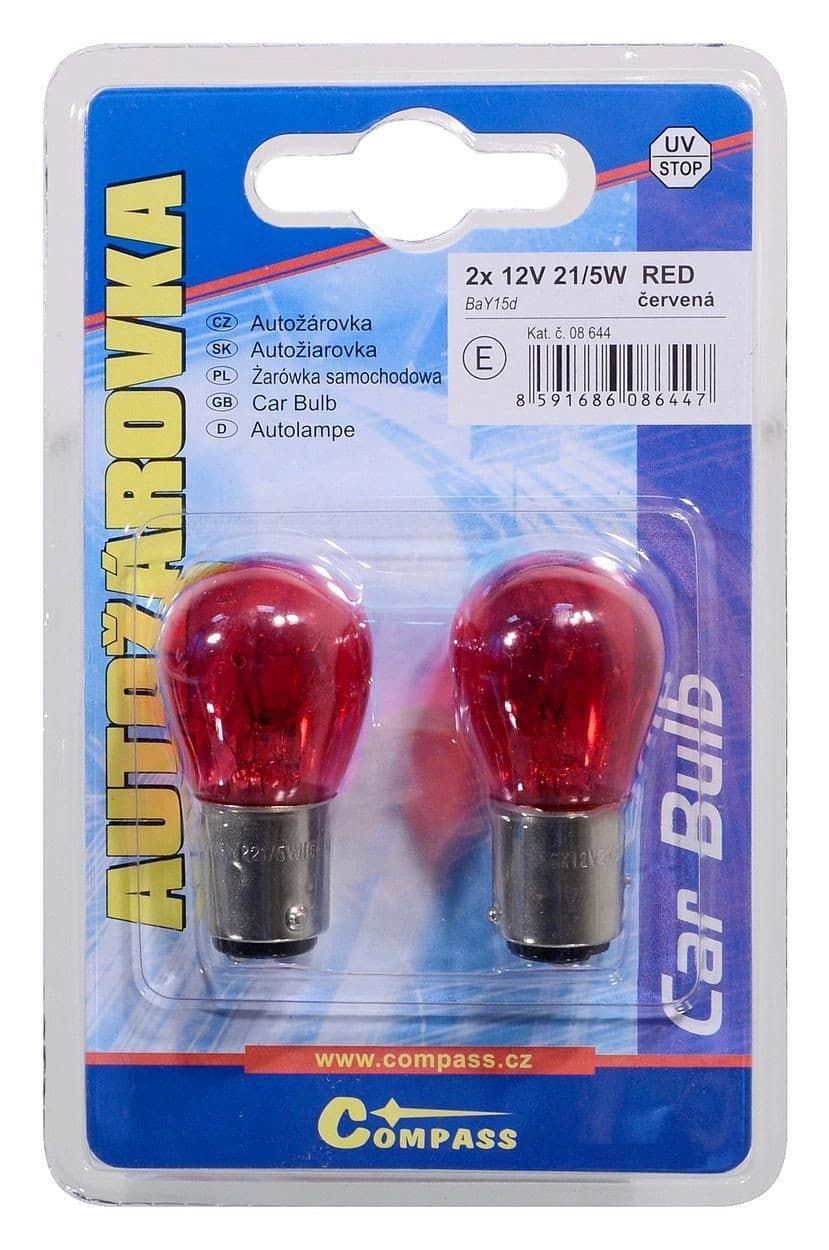 Autožárovka 12V P21/5W 21/5W BaY15d Red blister 2ks