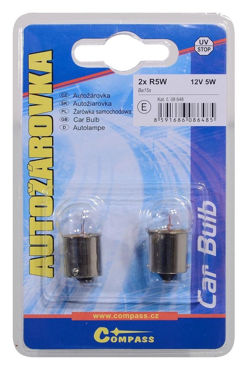 Autožárovka 12V R5W 5W Ba15s blister 2ks