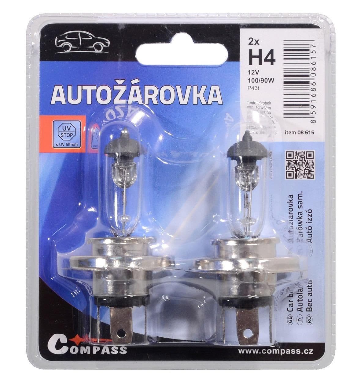 Autožárovka 12V H4 100/90W P43t blister 2ks