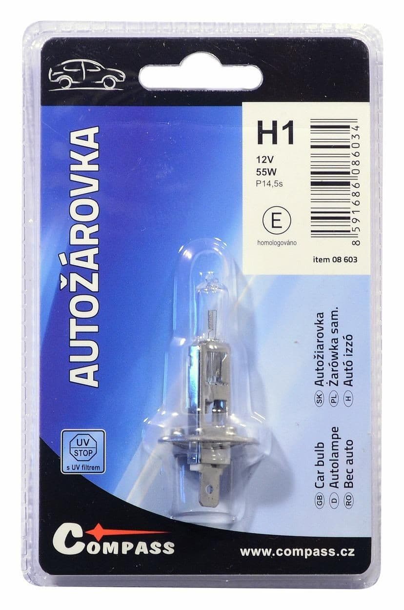 Autožárovka 12V  H1  55W P14,5s blister 1ks
