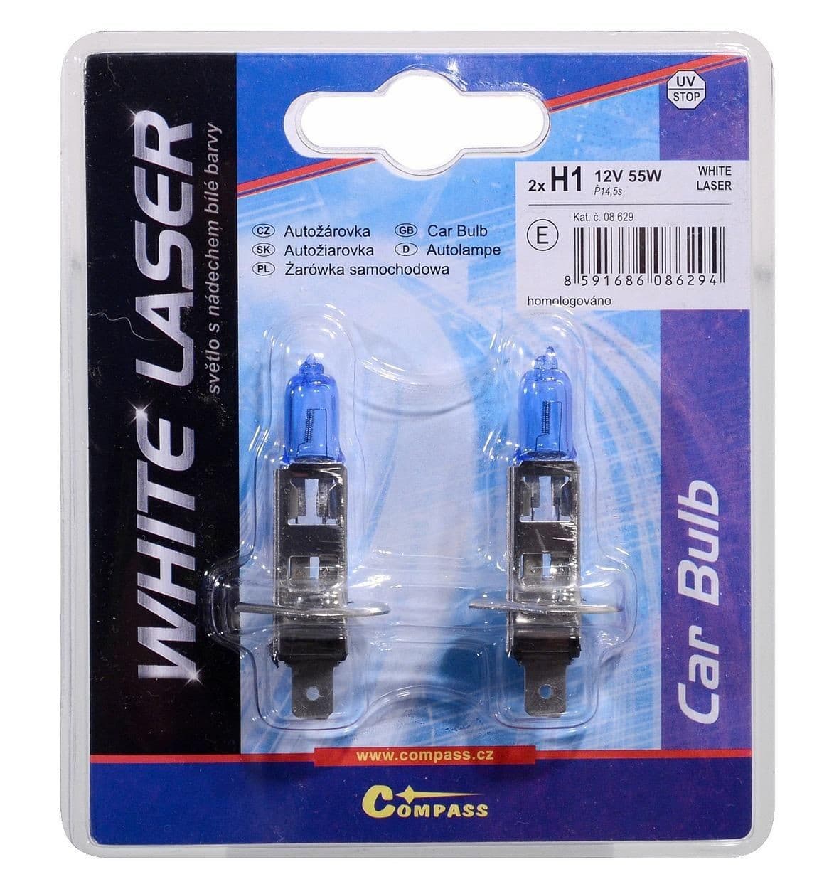Autožárovka 12V H1 55W P14,5s WHITE LASER blister 2ks