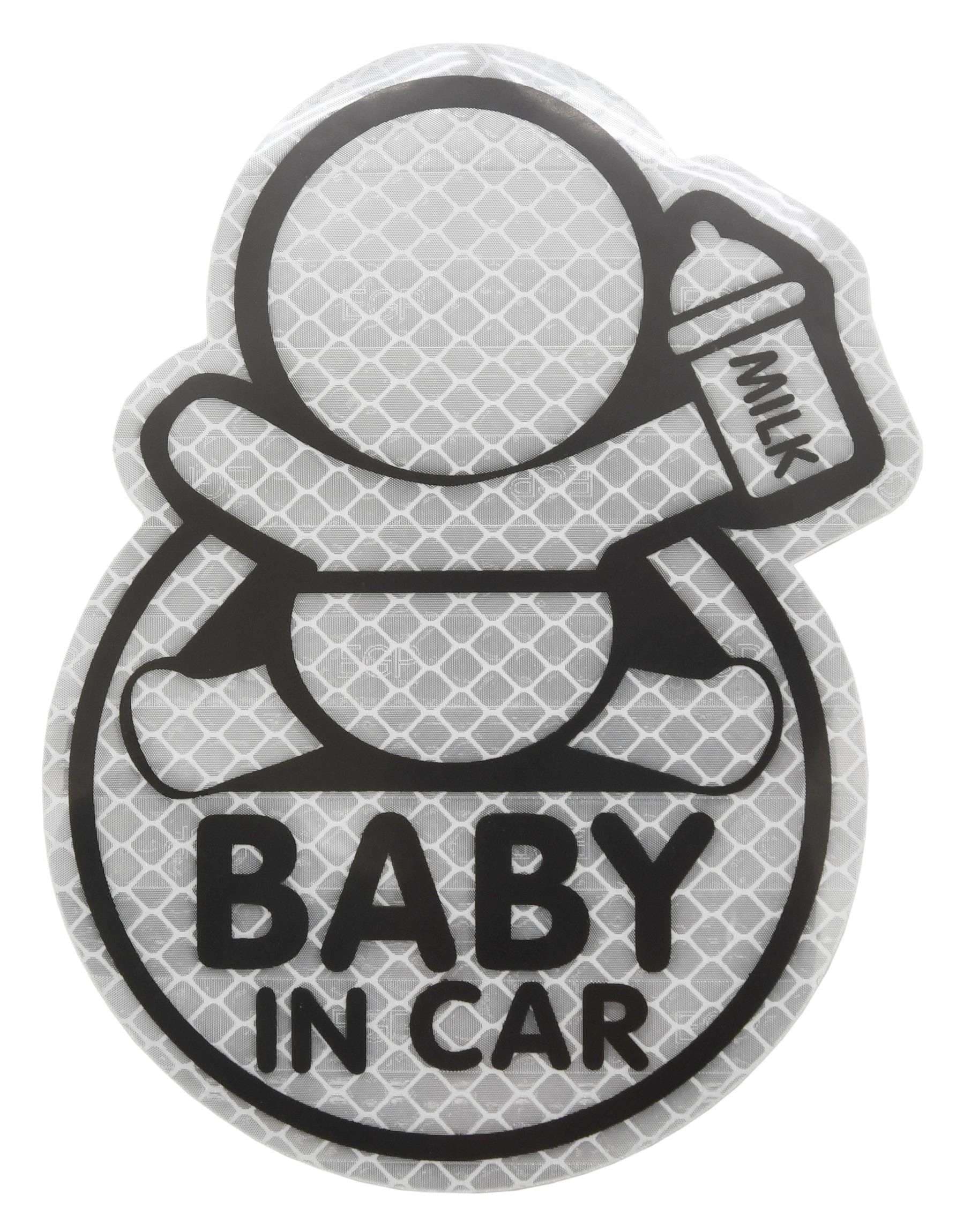 Dekor samolepící reflexní Baby in Car stříbrný