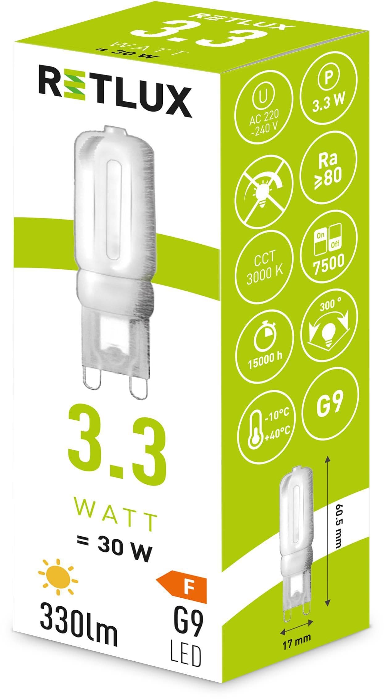 Retlux Led žárovka G9 3,3W RLL460
