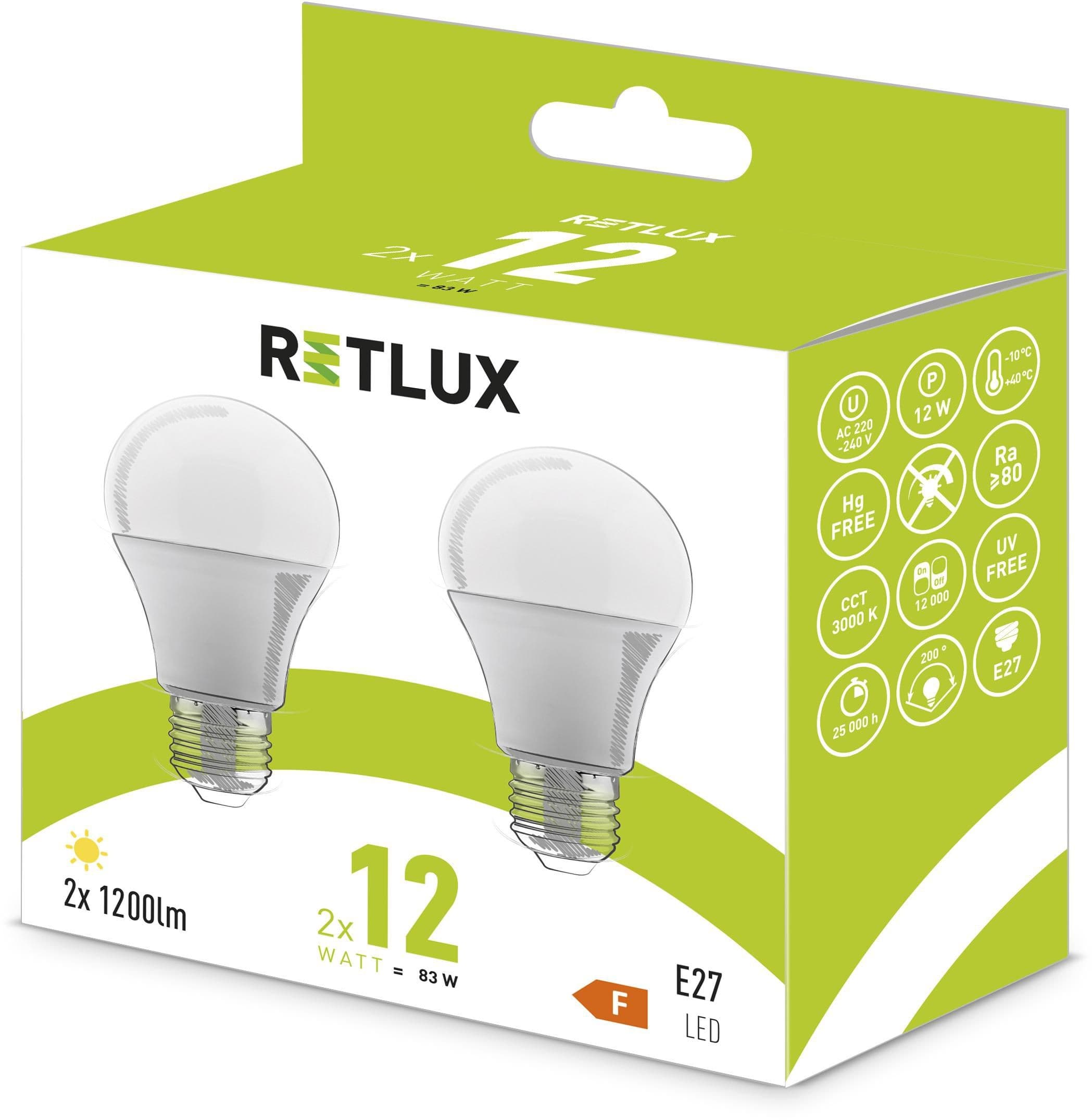 Retlux Led žárovka E27 12W REL31 A60