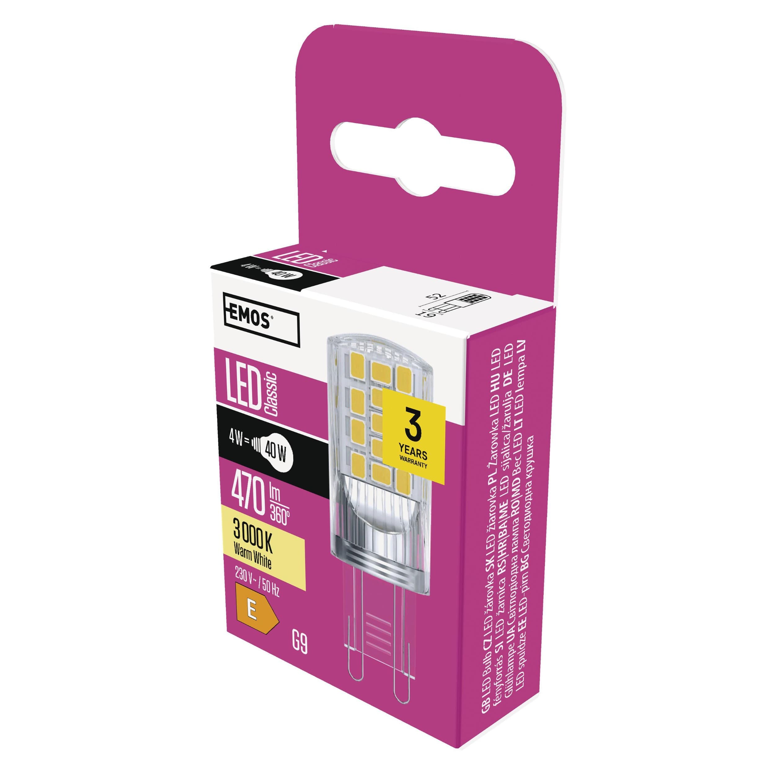 Emos LED žárovka classic JC 4W G9 teplá bílá