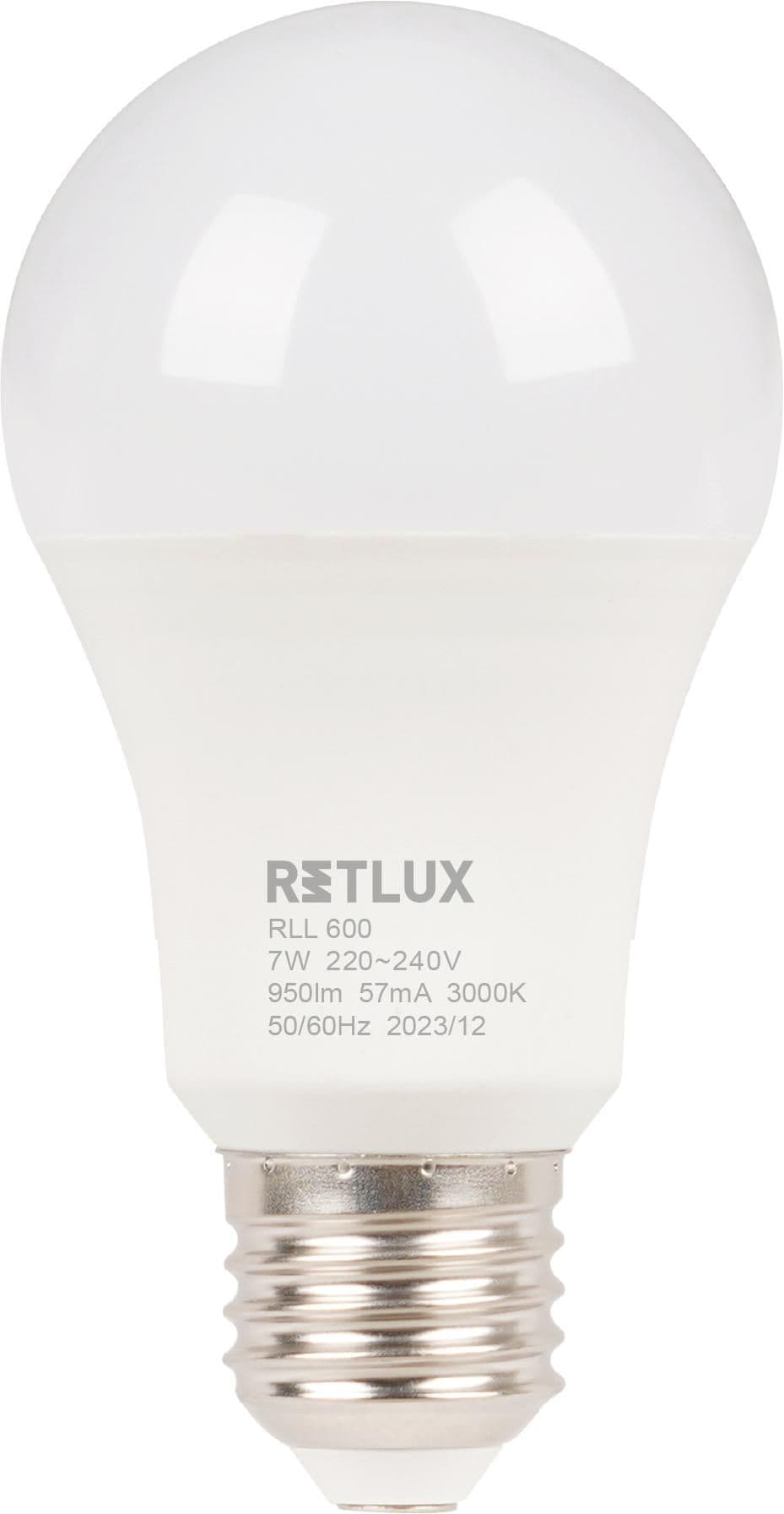Retlux Led žárovka RLL 600 A60 E27 bulb 7W WW D