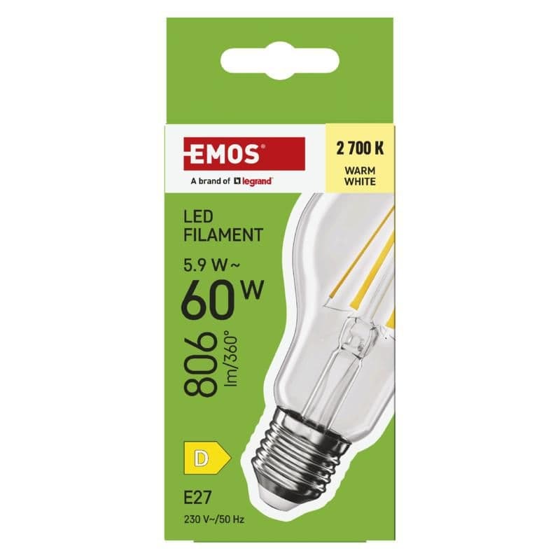 Emos LED FLM A60 5,9W(60W) 806lm E27 WW