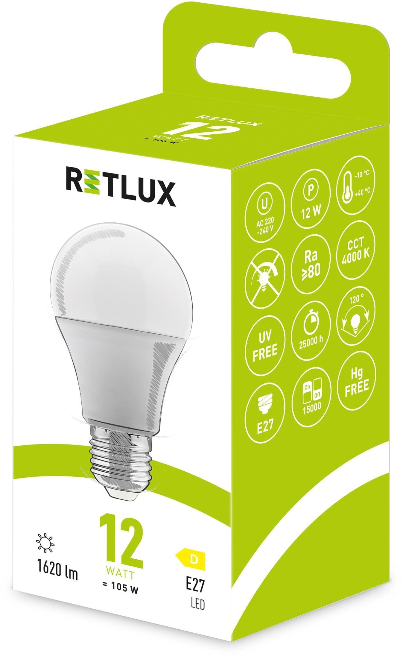 Retlux Led žárovka RLL 607 A60 E27 bulb 12W CW D