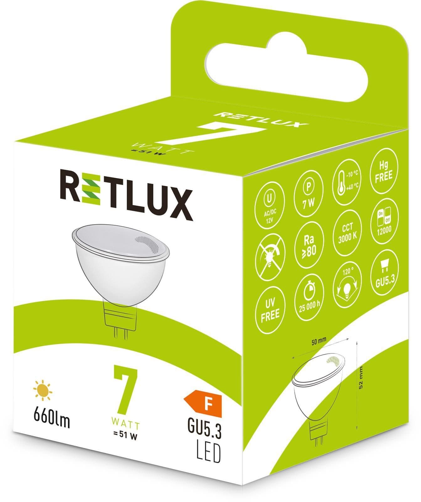 Retlux Led žárovka GU5.3 7W RLL420