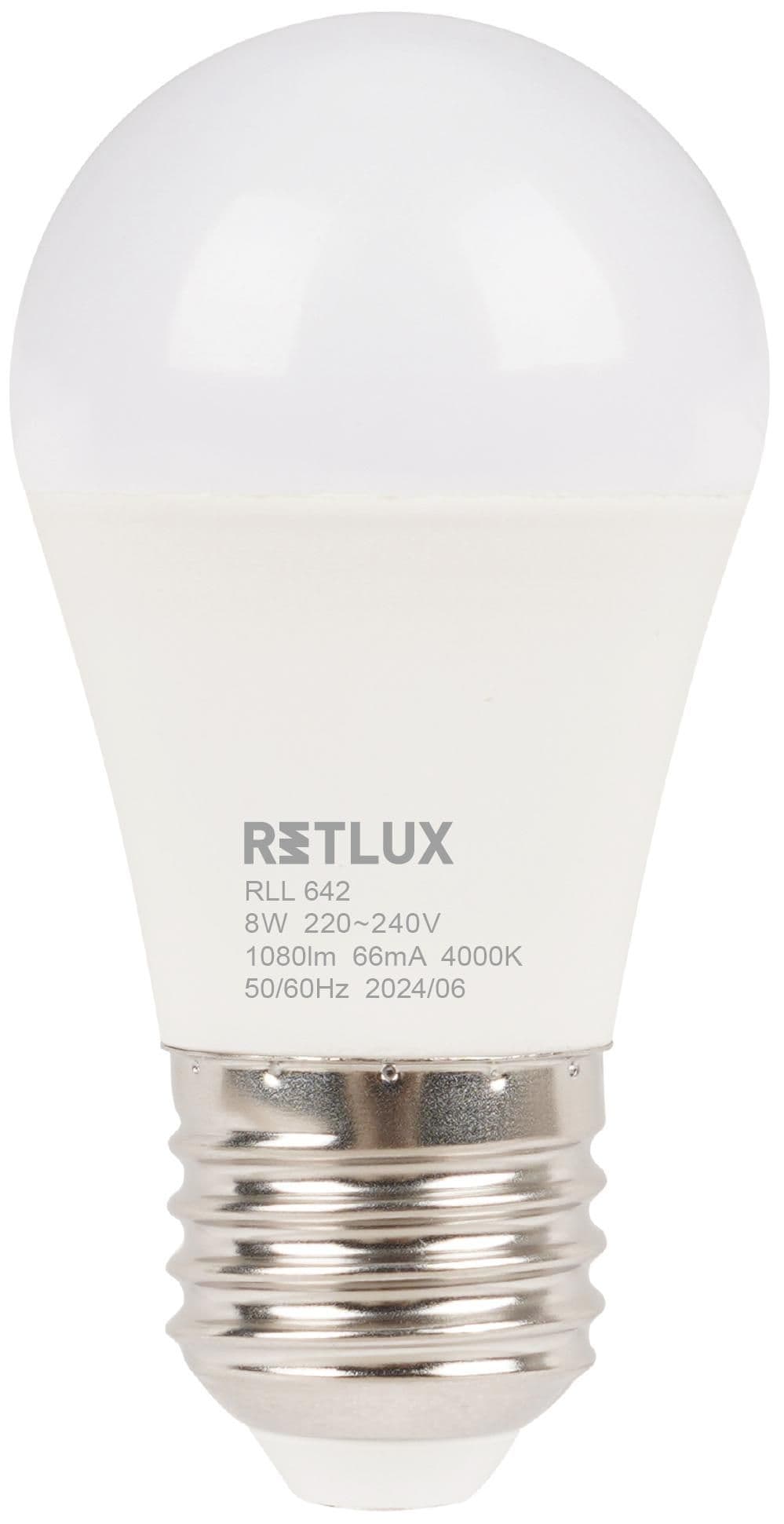 Retlux Led žárovka RLL 642 G45 E27 miniG 8W CW D