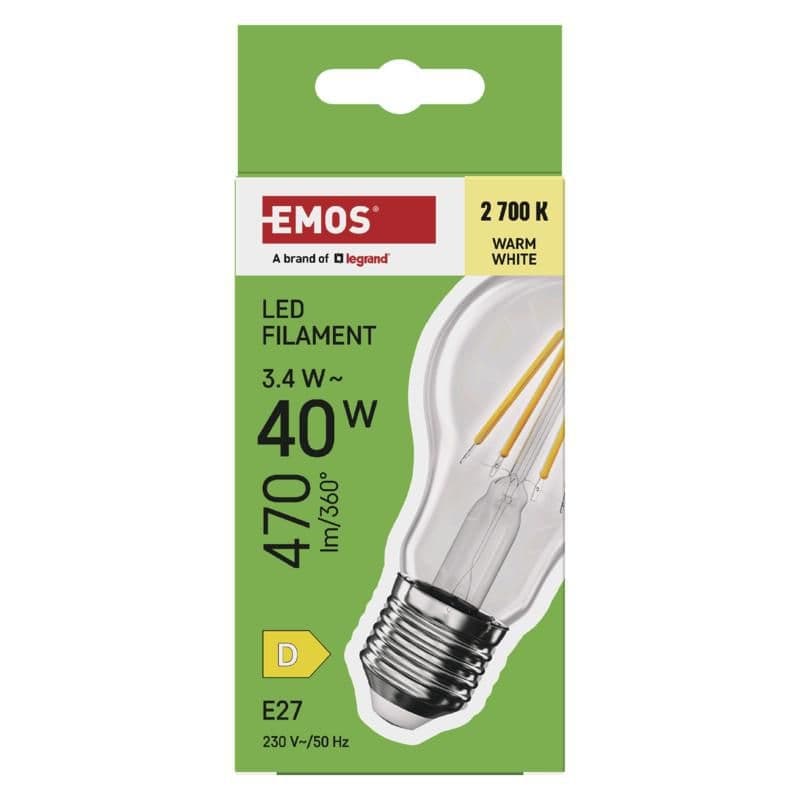 Emos LED FLM A60 3,4W(40W) 470lm E27 WW