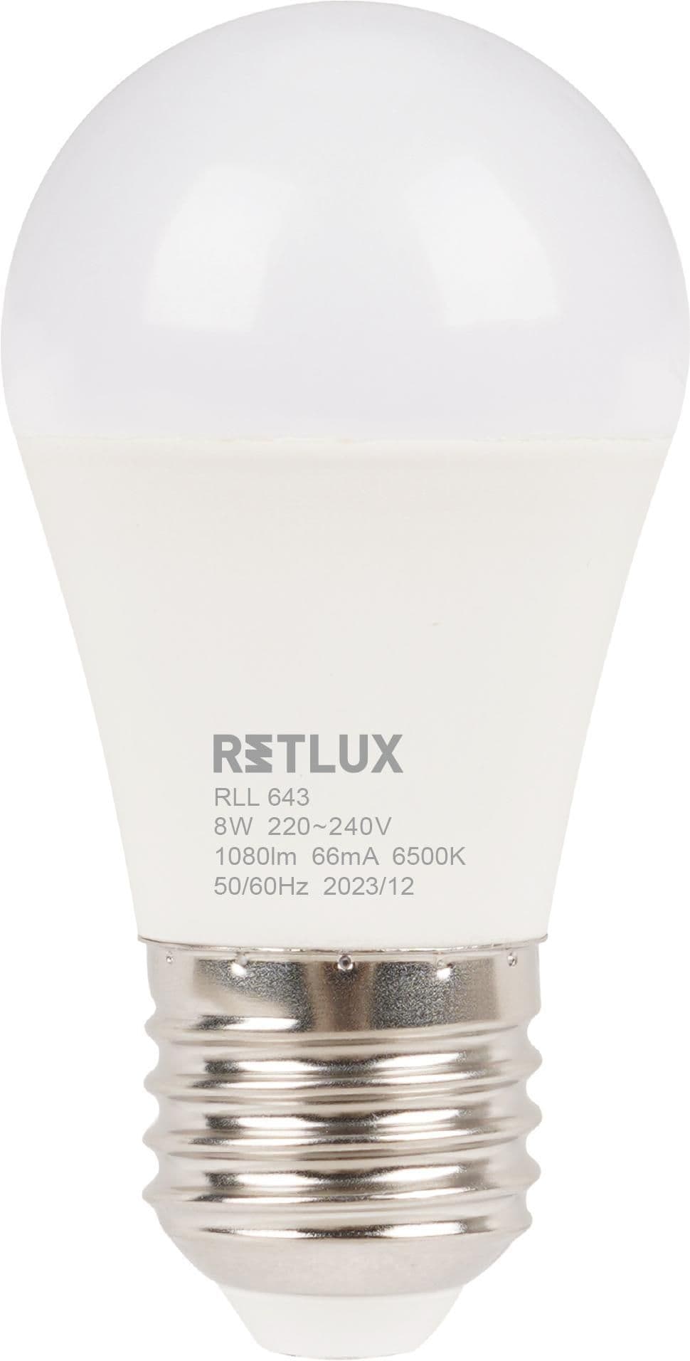 Retlux Led žárovka RLL 643 G45 E27 miniG 8W DL D