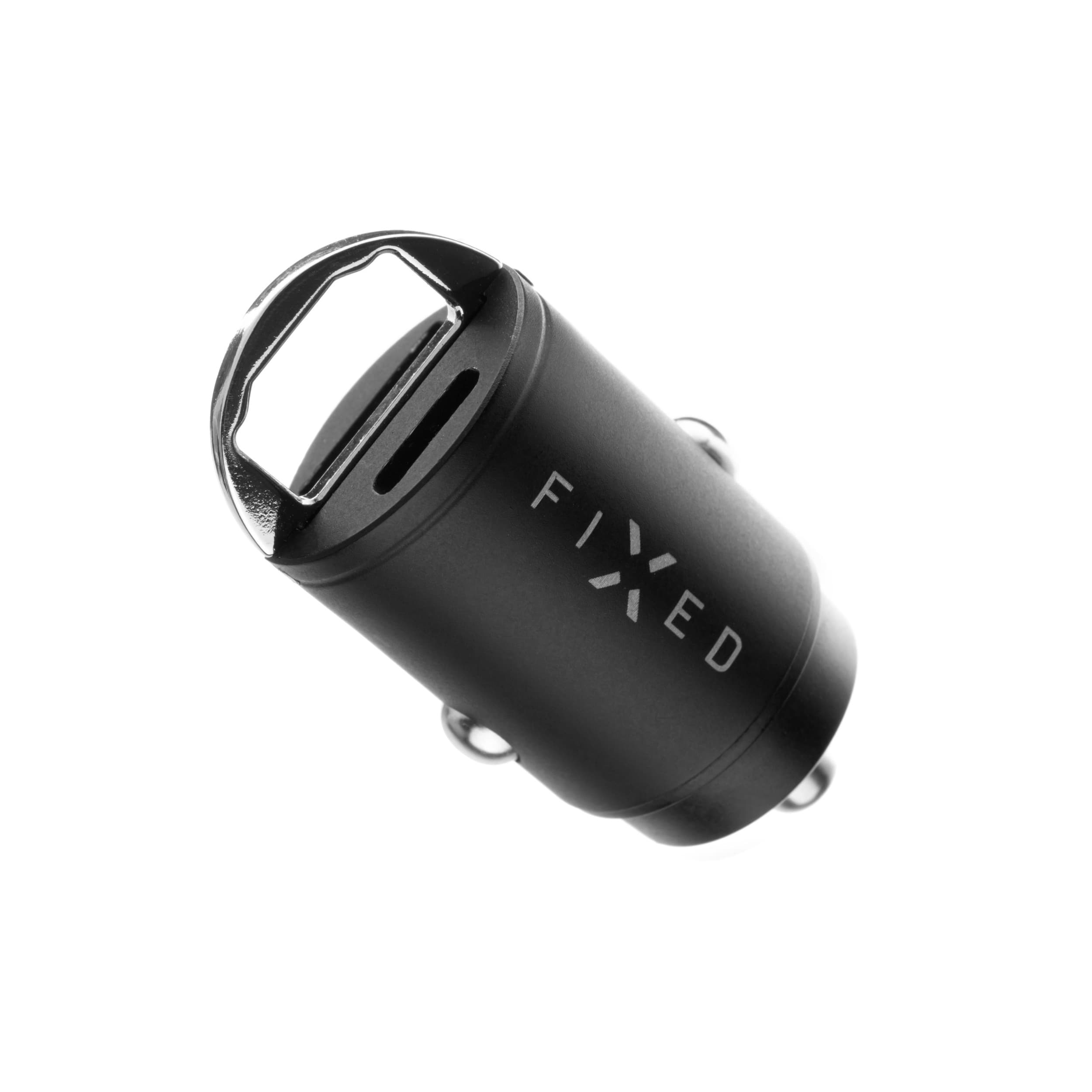 Autonabíječka FIXED s USB-C a USB-A výstupem v miniaturním provedení černá