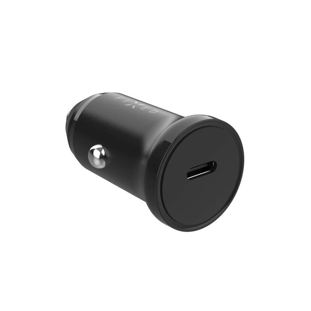 FIXED Autonabíječka s USB-C výstupem a podporou PD, 20W, černá