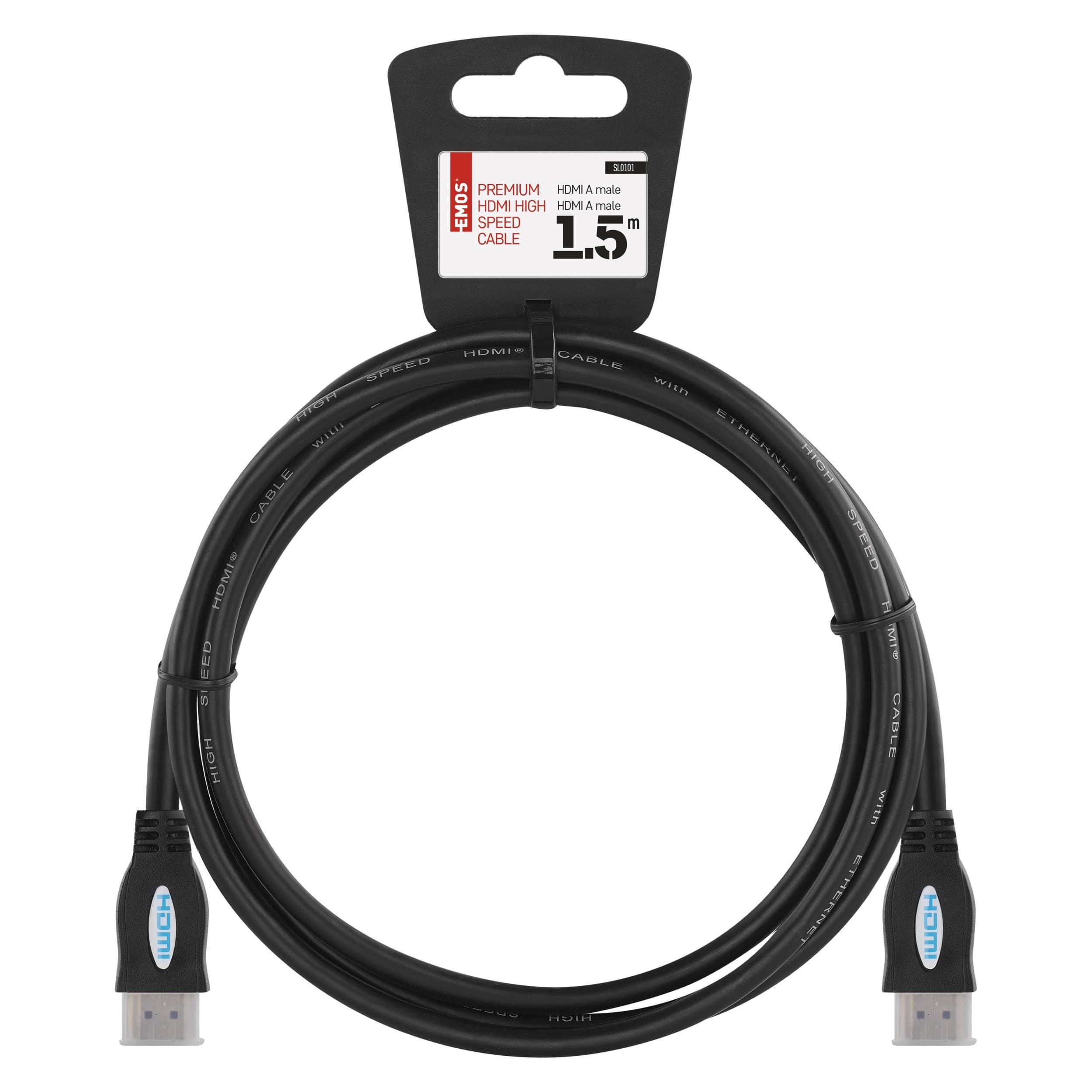 HDMI kabel 2.0 High Speed 4K EMOS SL0101 A-A vidlice 1,5m