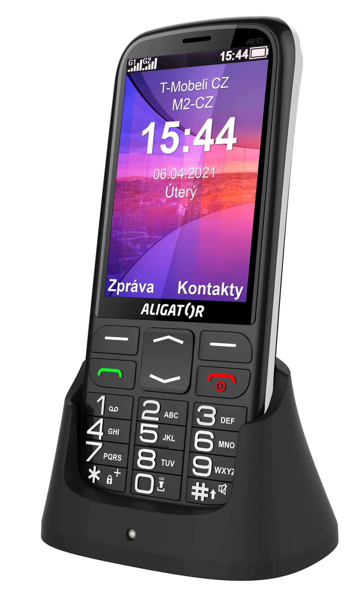Aligator Mobilní seniorský telefon A830 černý