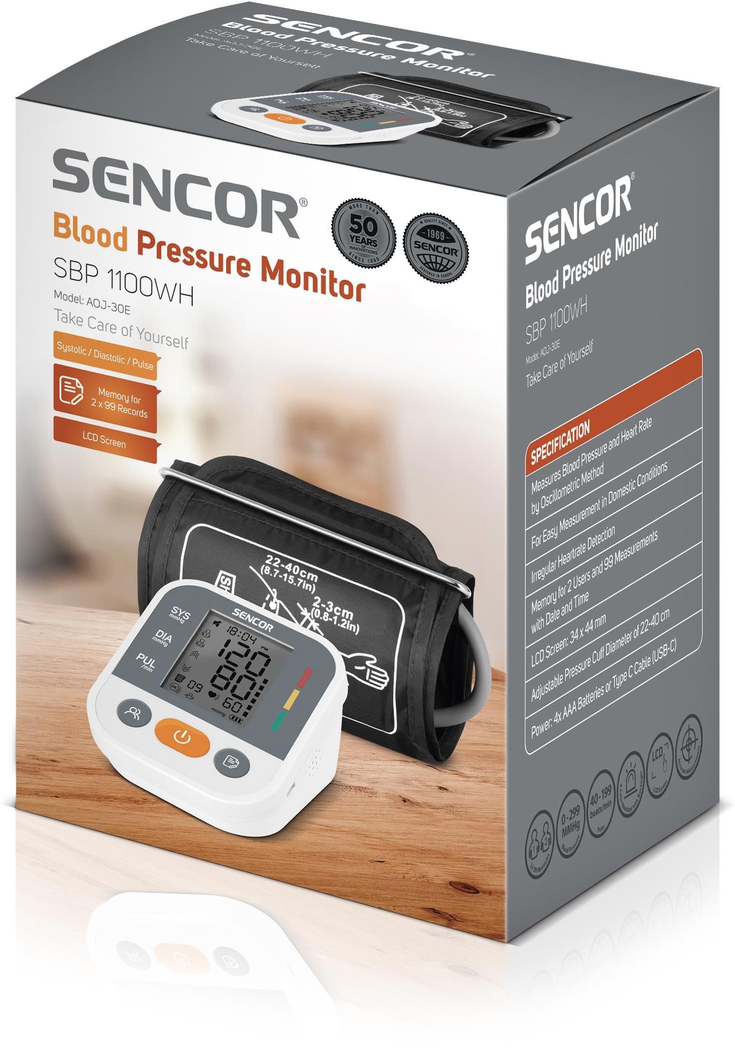 Sencor Digitální tlakoměr SBP 1100WH