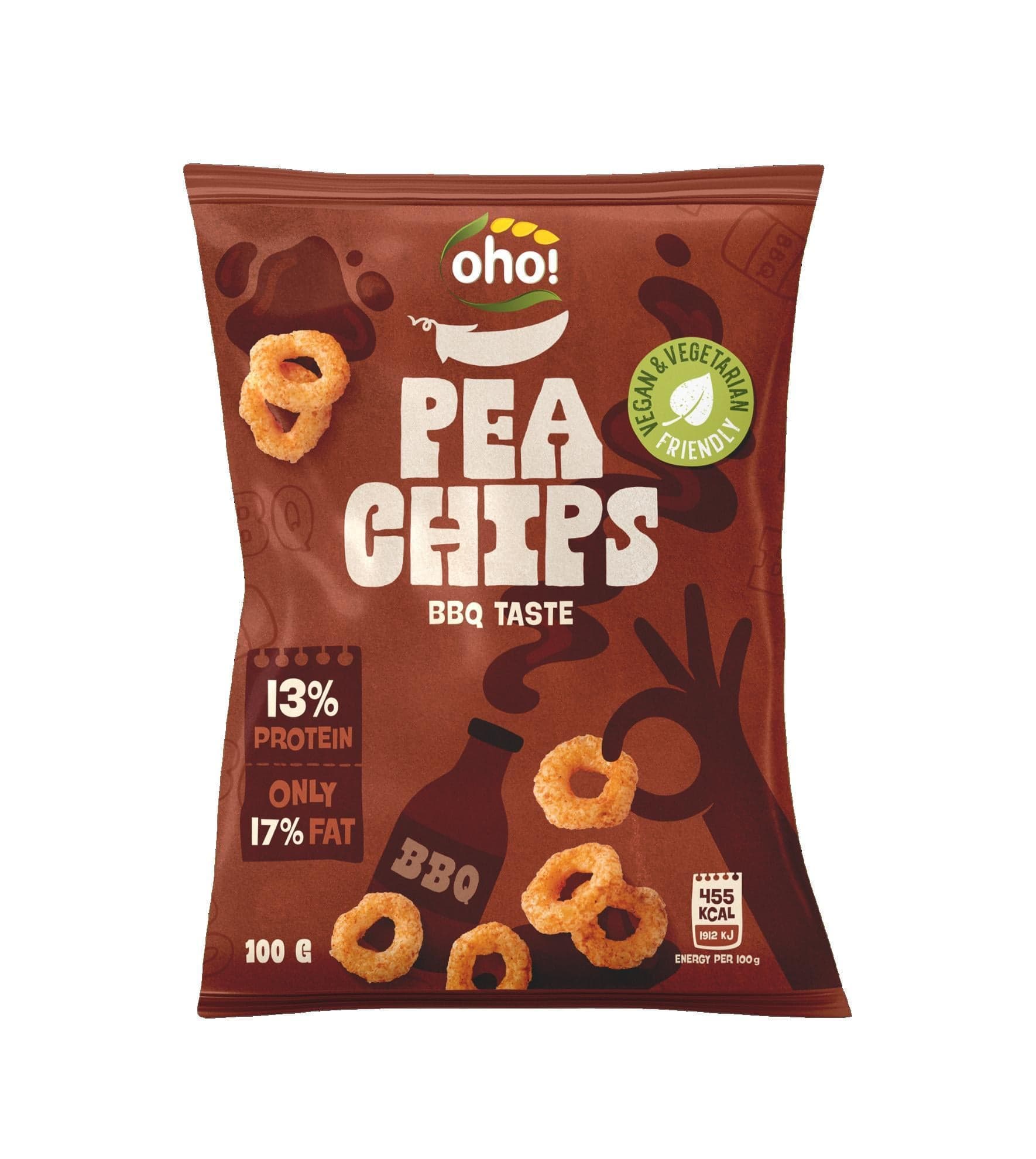Oho Hráškové snacky uzené bbq