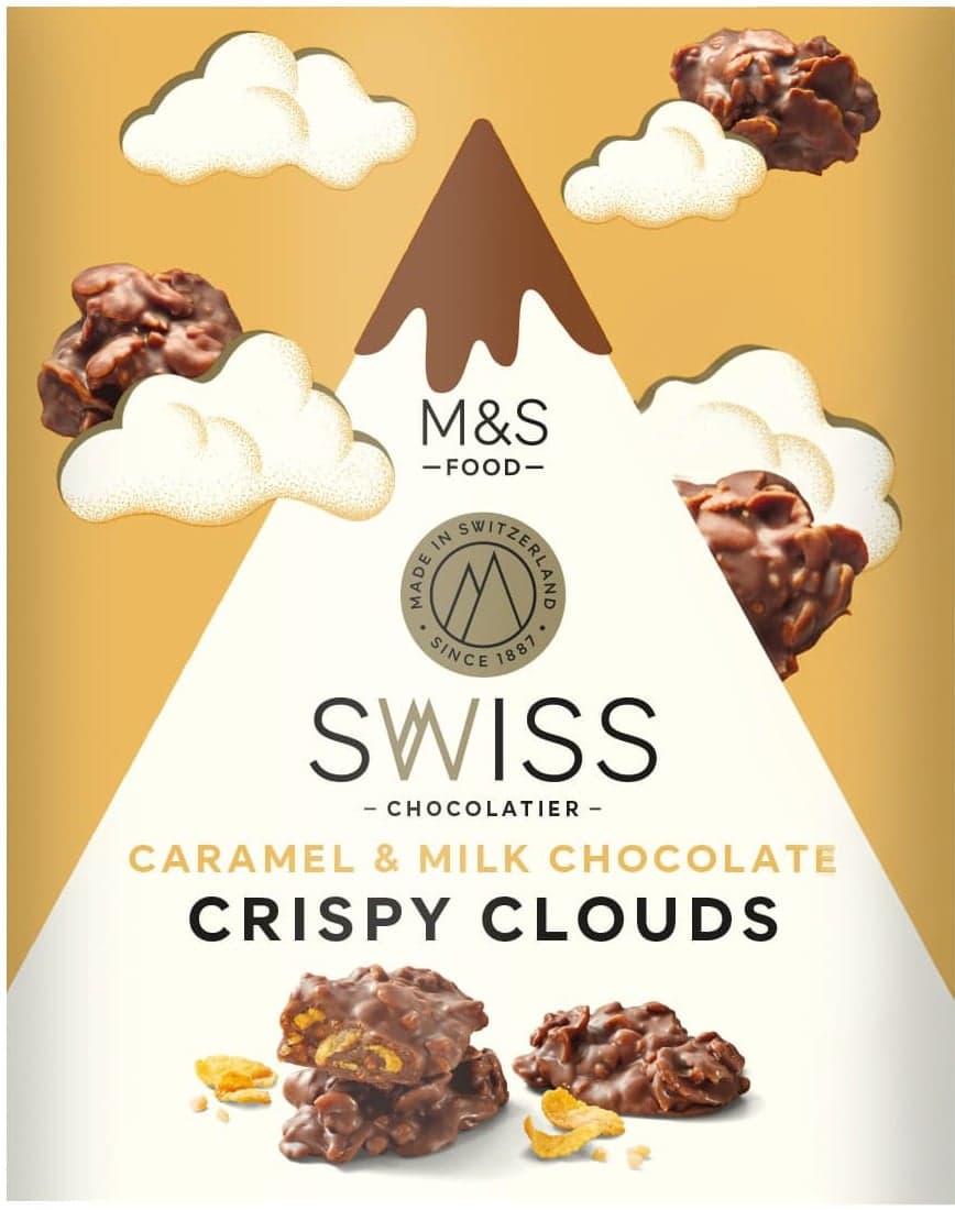 Marks & Spencer Mléčná čokoláda s mandlovým nugátem se slaným karamelem a kukuřičnými lupínky