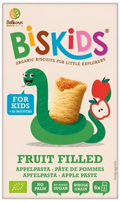 Belkorn BISkids BIO Měkké dětské sušenky s jablečným pyré bez přidaného cukru, 33 % ovoce