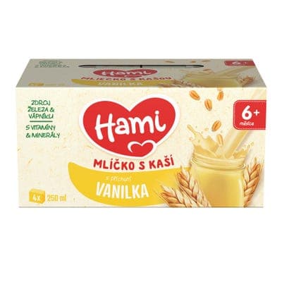 Hami Mlíčko s kaší s příchutí vanilky 4x250ml