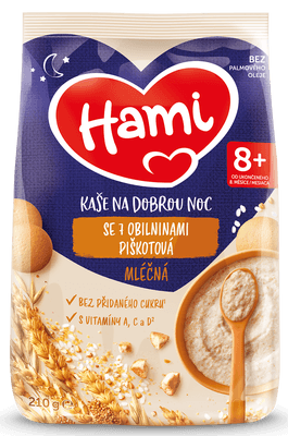 Hami Mléčná kaše na dobrou noc se 7 obilninami Piškotová