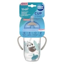 Canpol babies Nevylévací hrneček se slámkou a závažím EXOTIC ANIMALS 270ml šedý