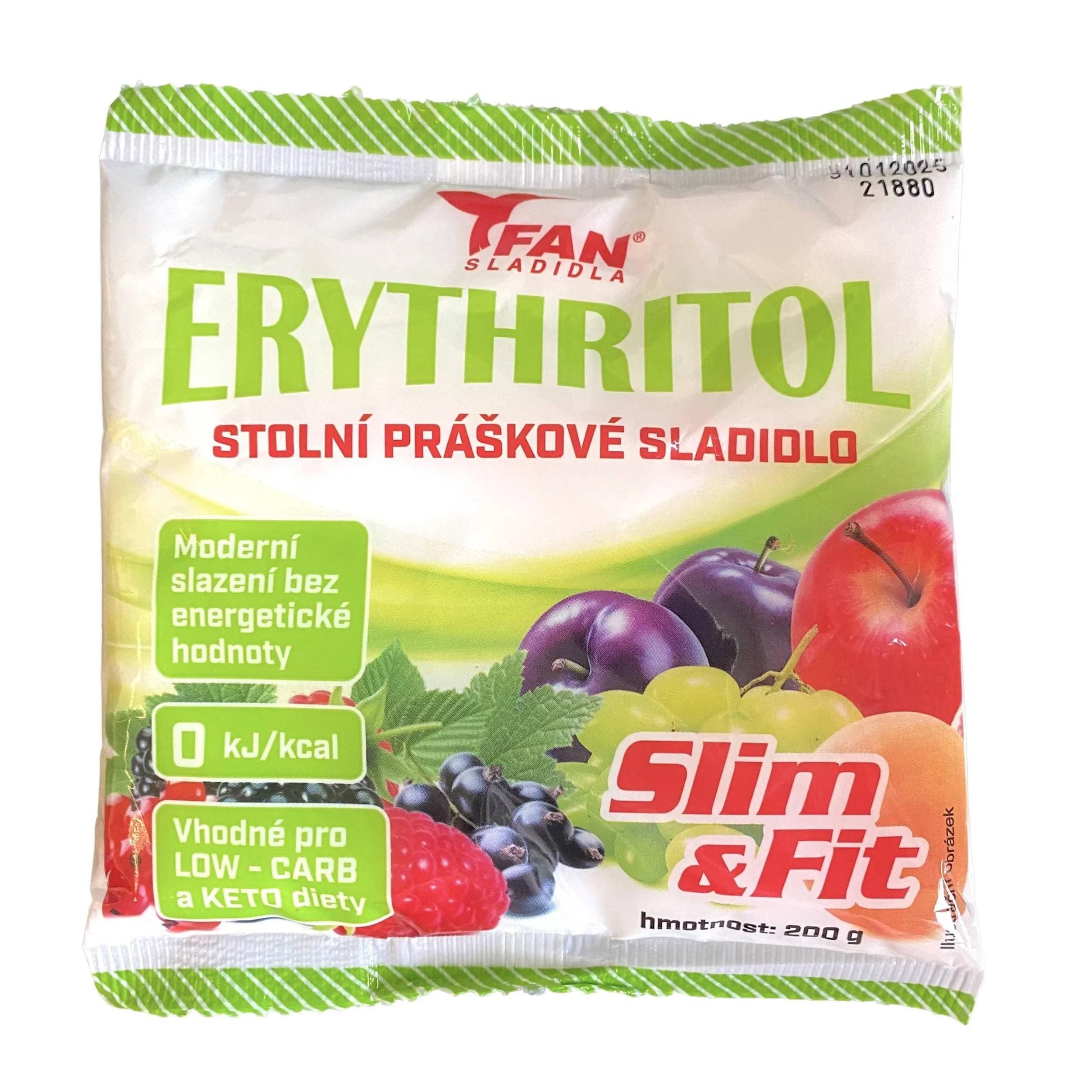 FAN sladidla Erythritol stolní práškové sladidlo 200g