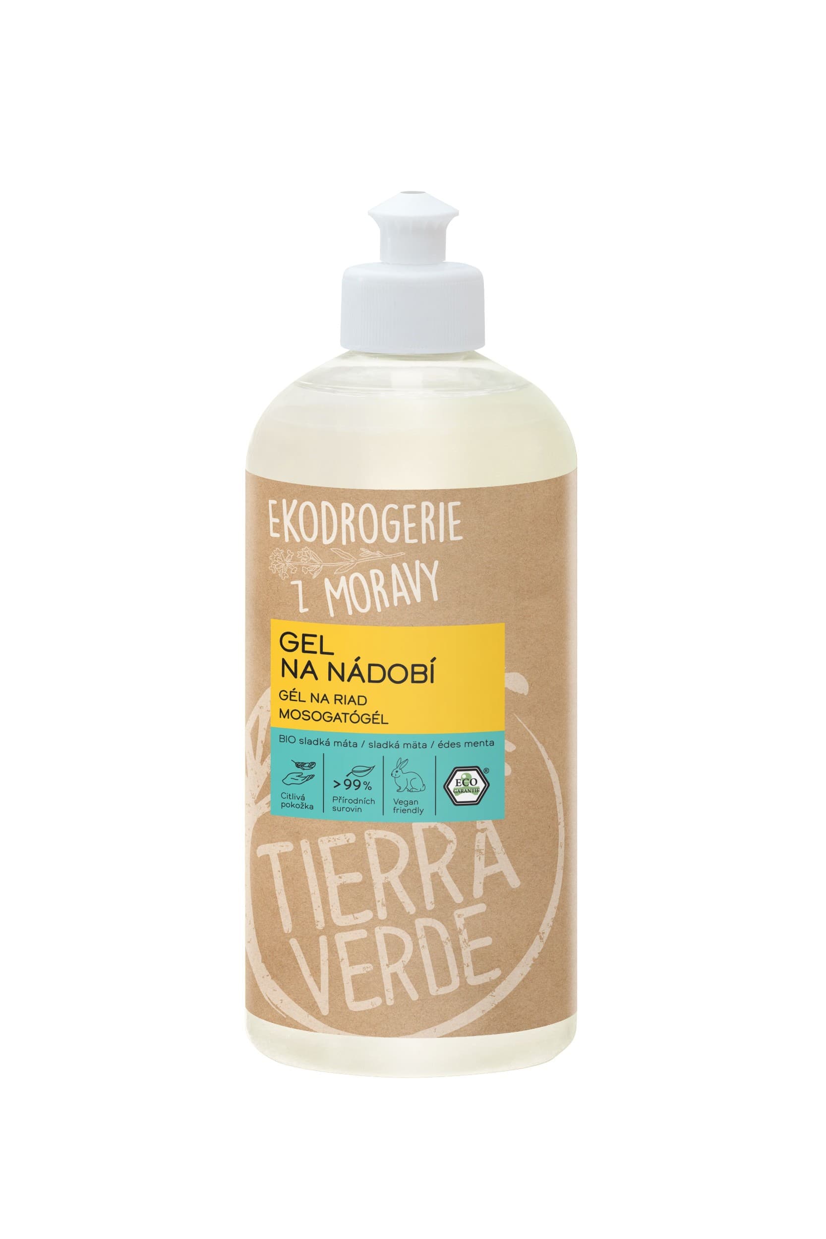 Gel na nádobí – BIO sladká máta (lahev 500 ml)