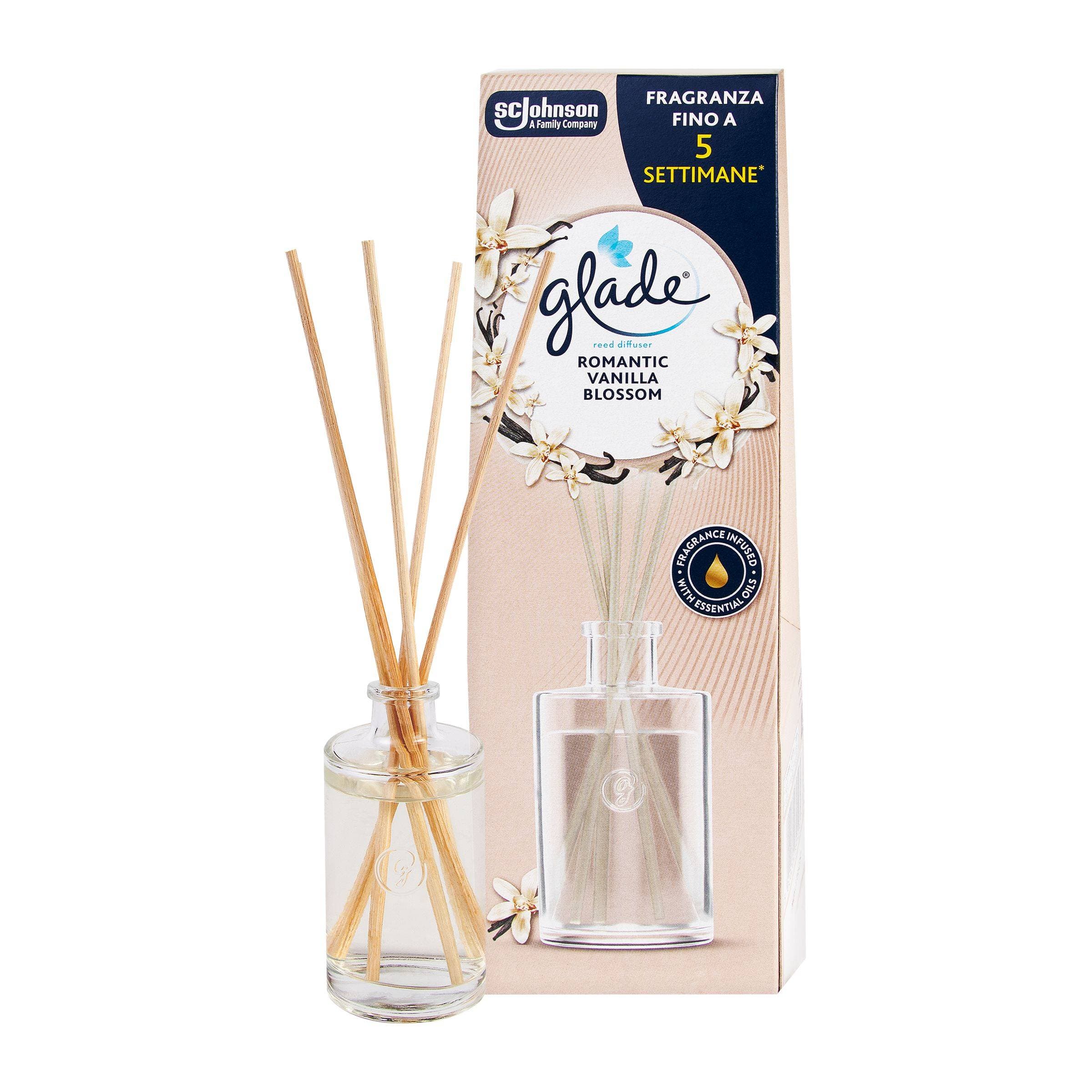 Glade Reed Diffuser - Romantic Vanilla Blossom, osvěžovač vzduchu vonné tyčinky 50ml