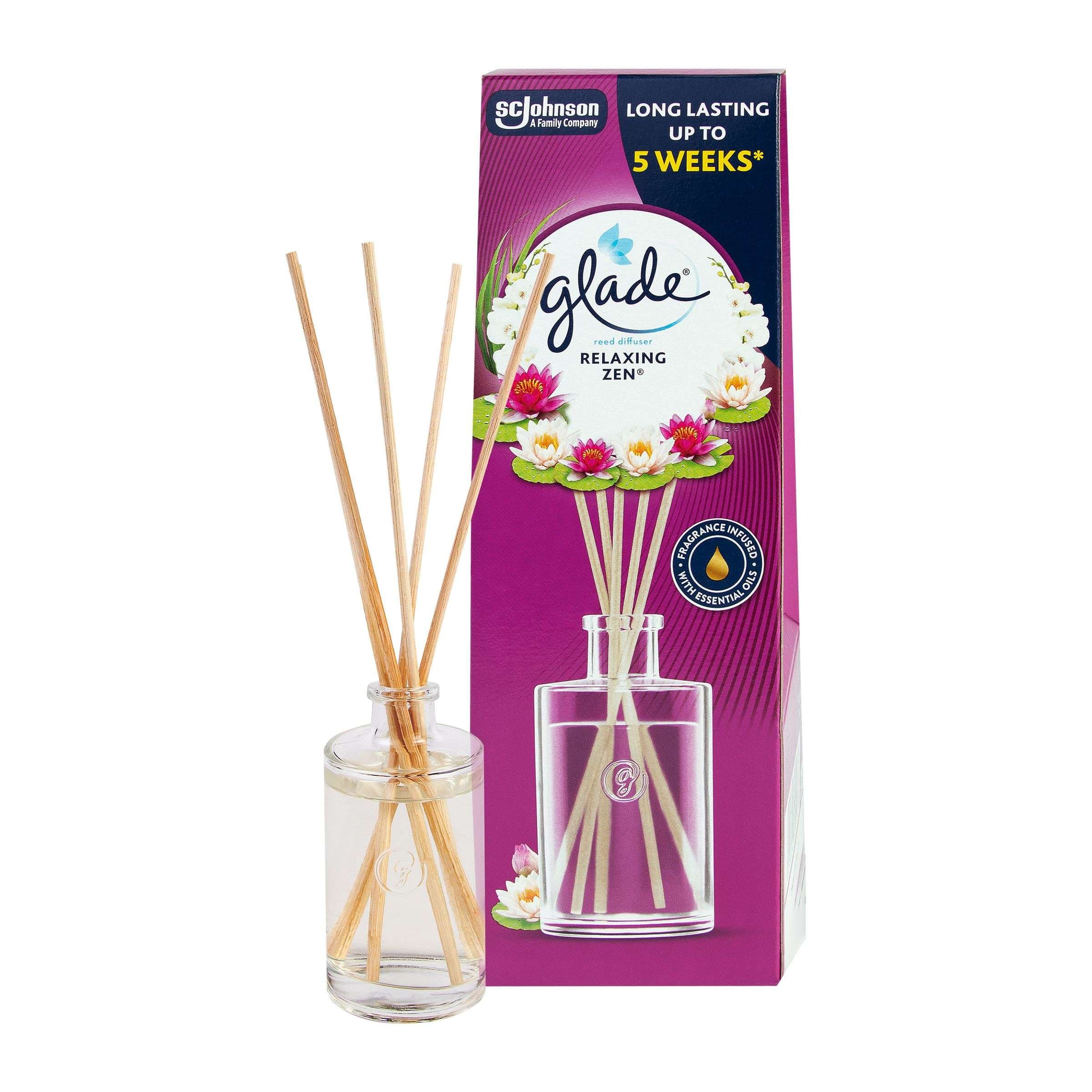 Glade Reed Diffuser - Relaxing Zen®, osvěžovač vzduchu vonné tyčinky 50ml