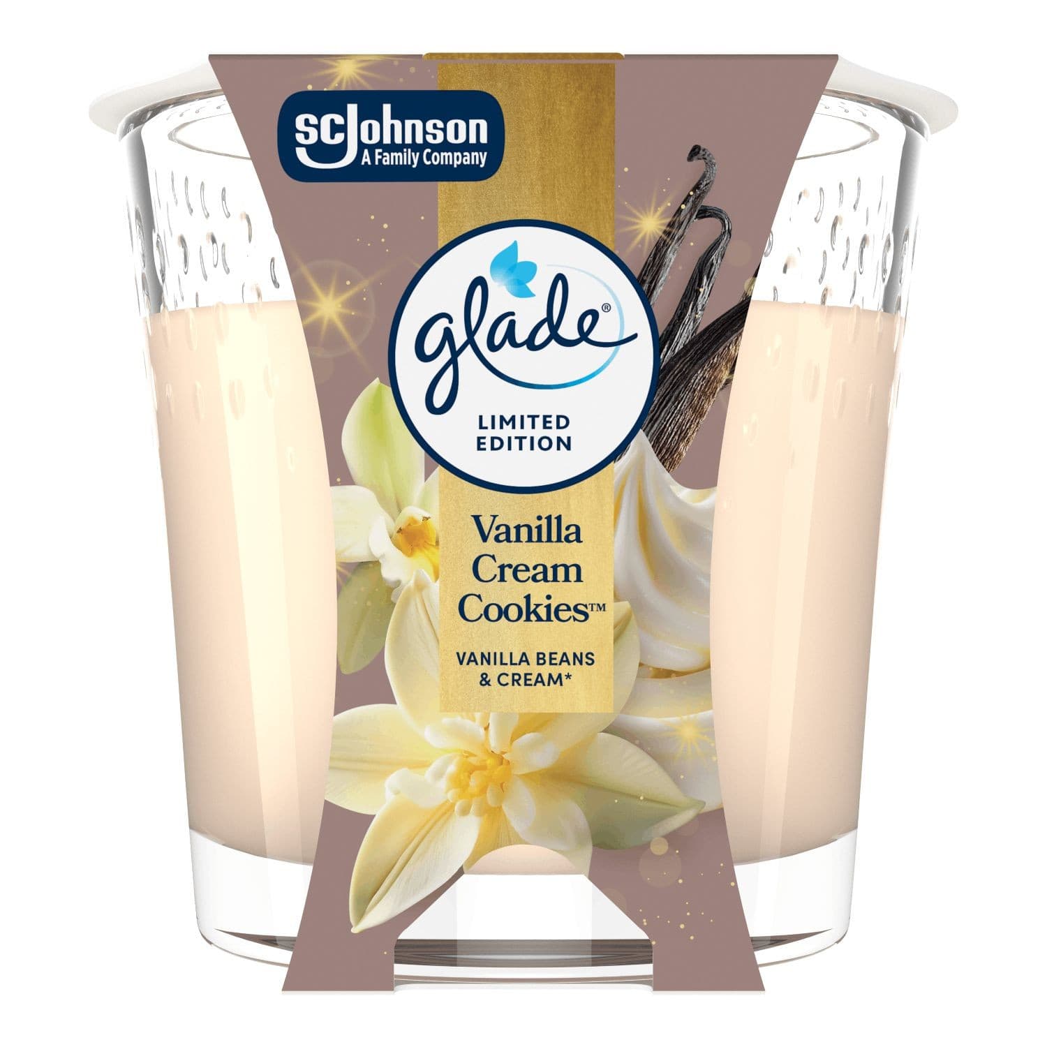Glade® Candle – Vanilla Cream Cookies™ parfémovaná svíčka 112 g