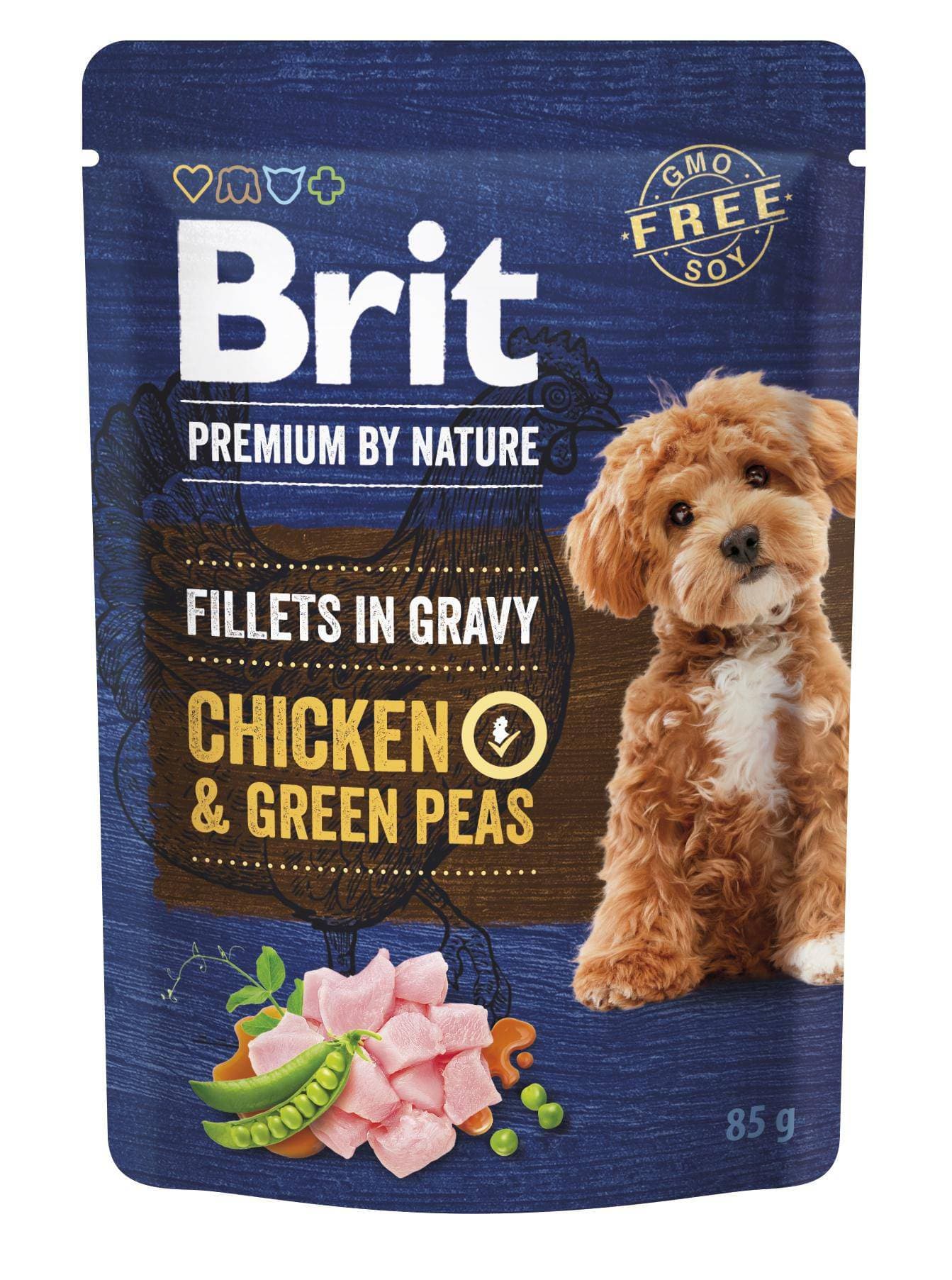 Brit Premium by Nature Dog, Fillets in Gravy Chicken & Green Peas 85 g