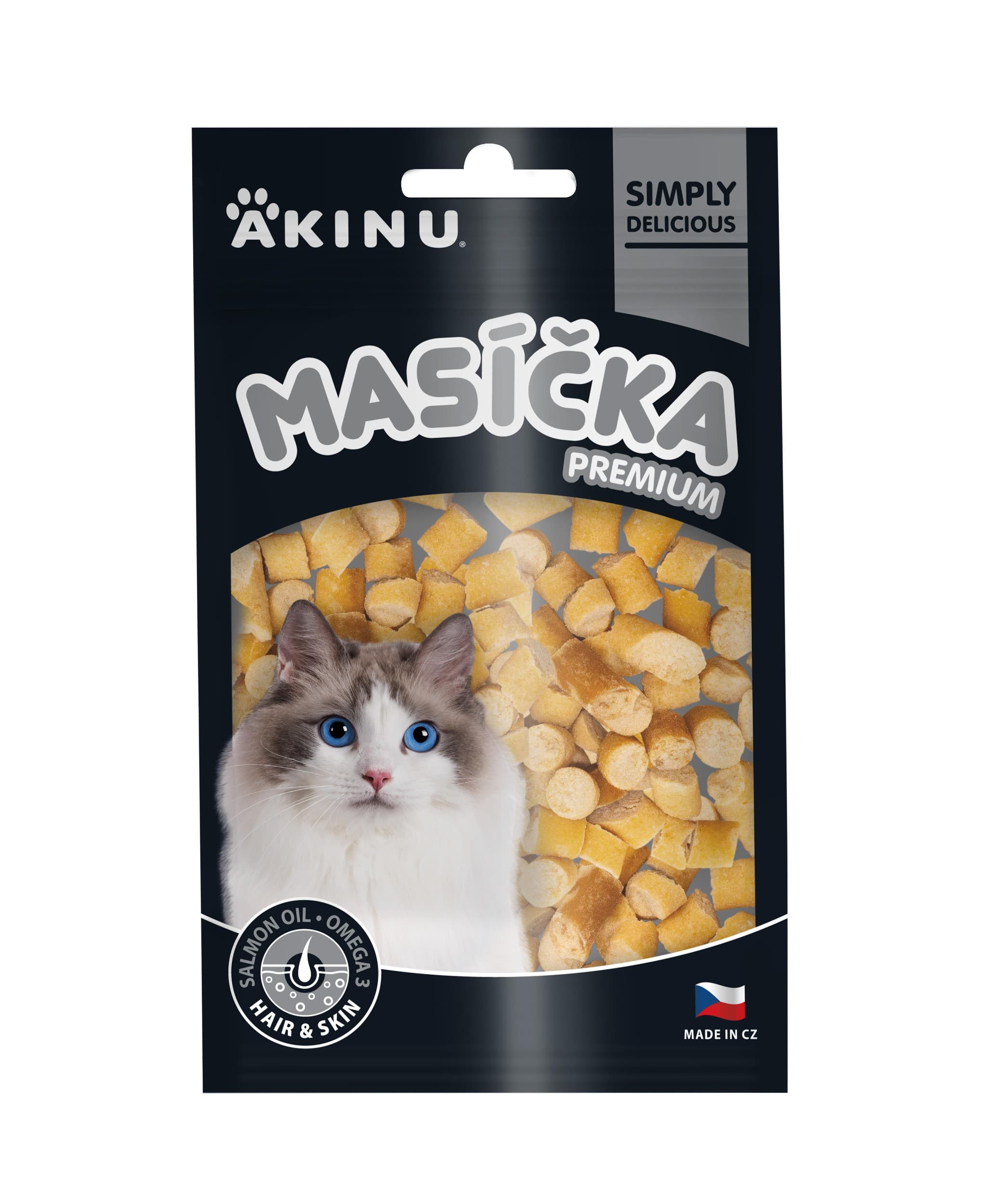 Akinu MASÍČKA PREMIUM Hair & Skin pamlsek pro kočky 50 g