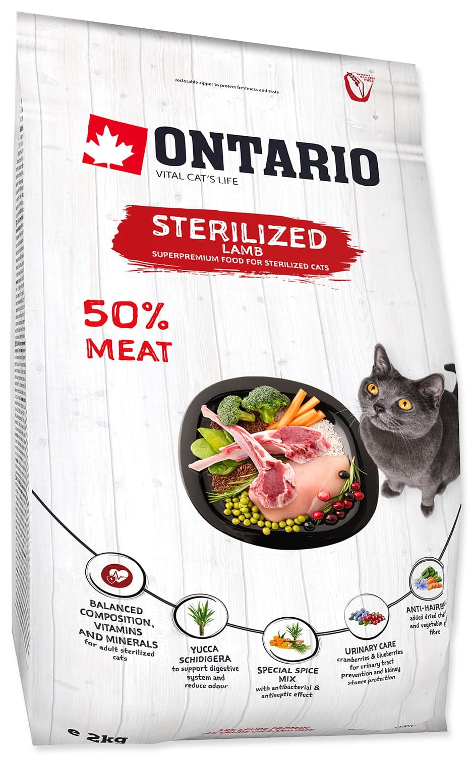 Ontario Sterilised Granule s jehněčím pro sterilizované kočky