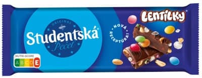 ORION Studentská pečeť Mléčná čokoláda a Lentilky s arašídy a želé