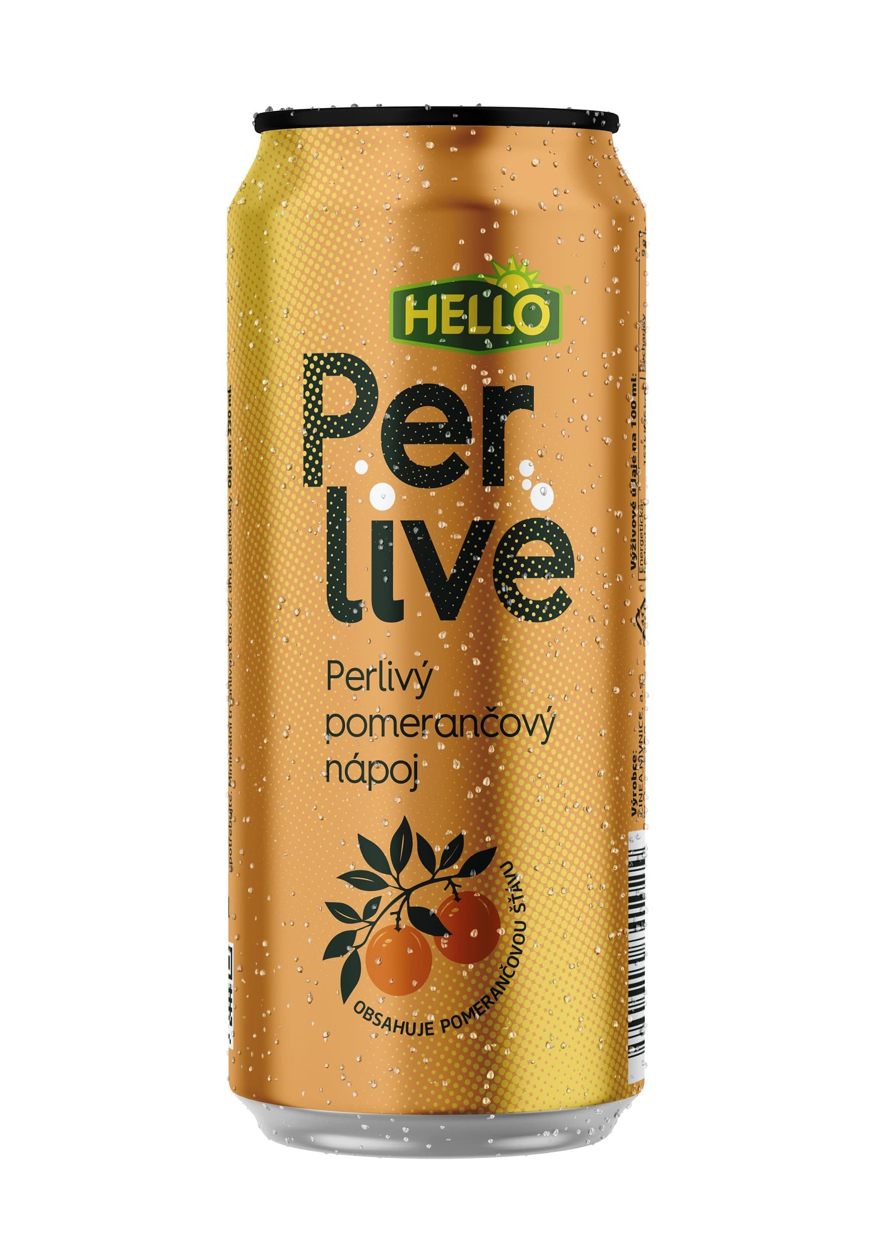Hello Perlivé pomeranč 0,33 l PLECH