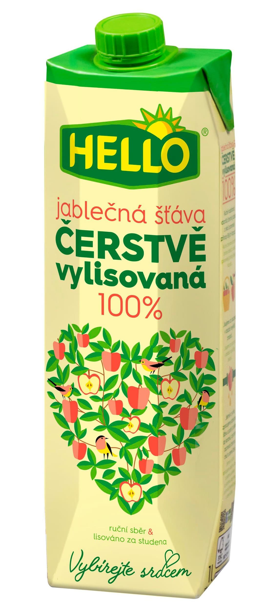 Hello čerstvě vylisovaná jablečná šťáva 1 l TPP
