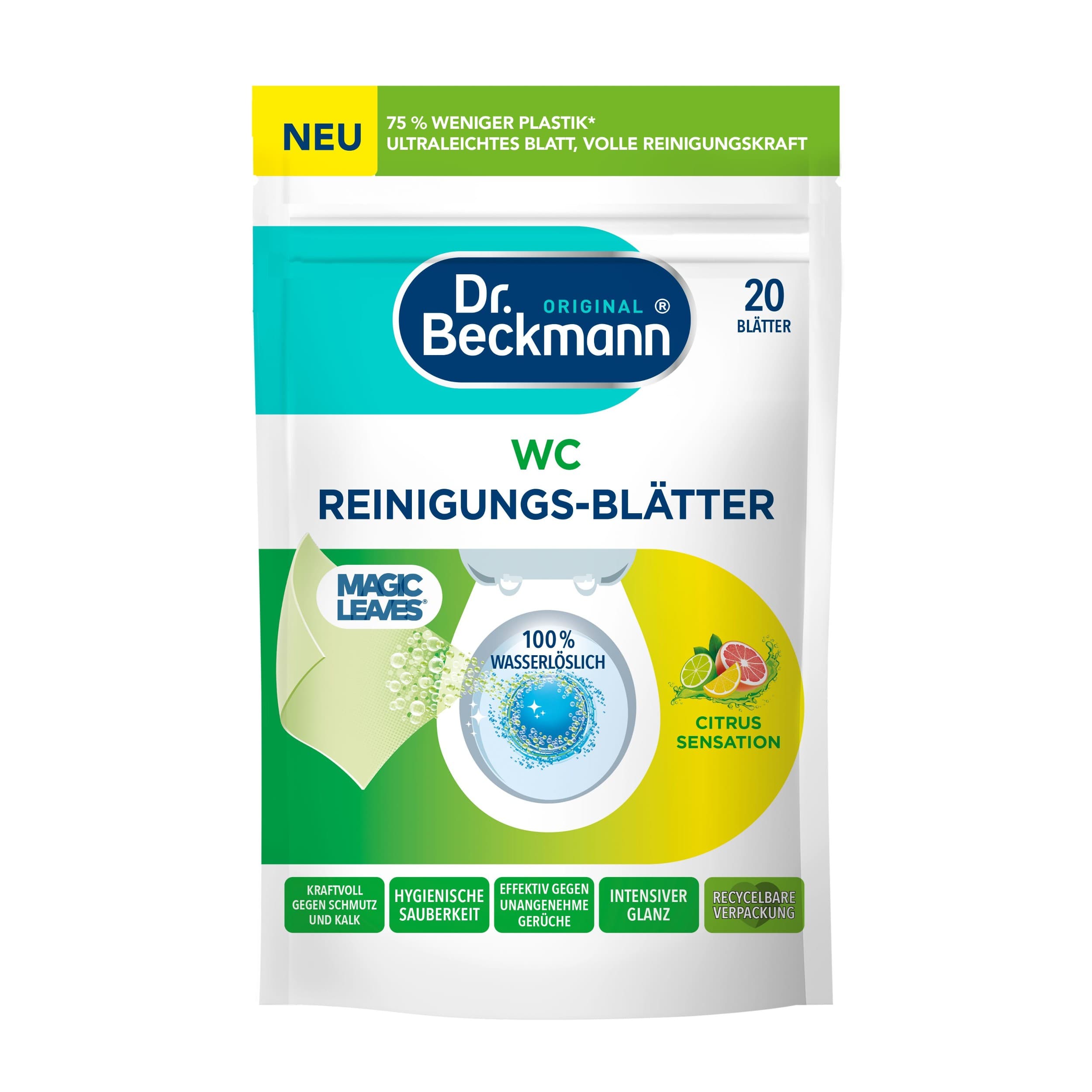 Dr. Beckmann Magic Leaves WC čistič Citrus Sensation 20ks