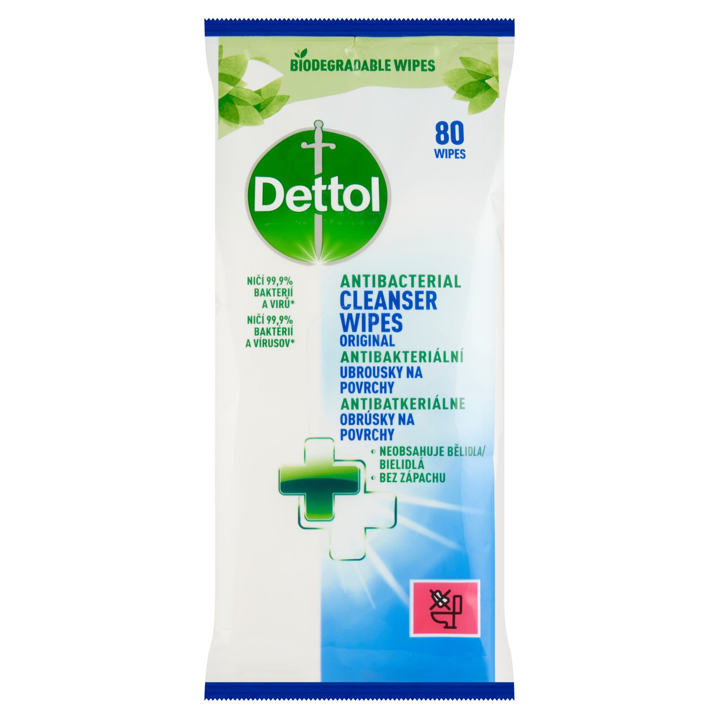 Dettol antibakteriální ubrousky na povrchy 80 ks