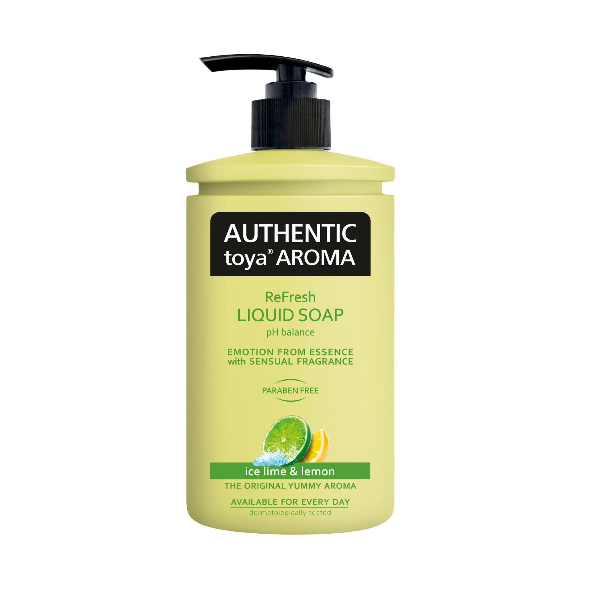 AUTHENTIC toya AROMA tekuté mýdlo s dávkovačem 400ml ice lime & lemon