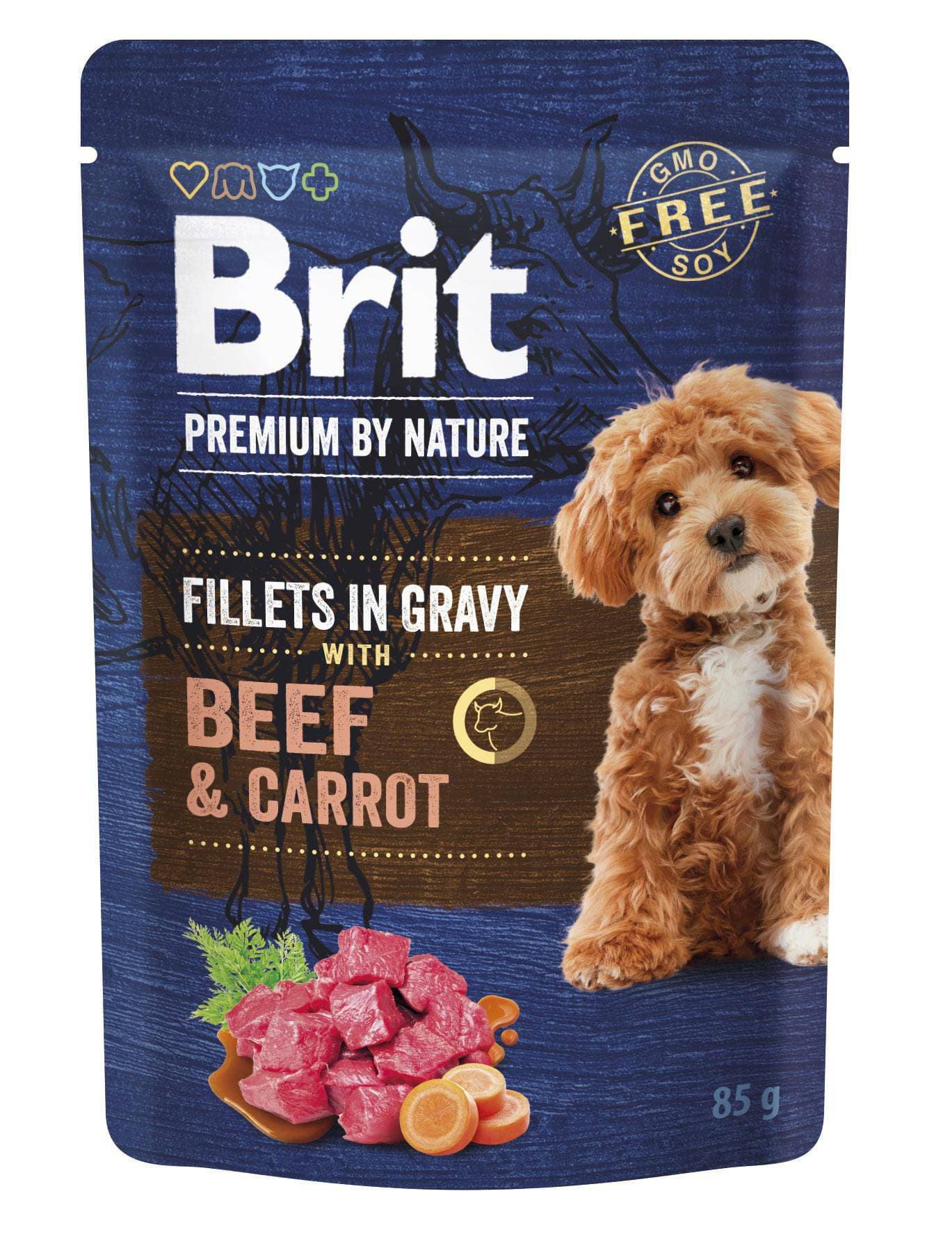 Brit Premium by Nature Dog, Fillets in Gravy with Beef & Carrot 85 g