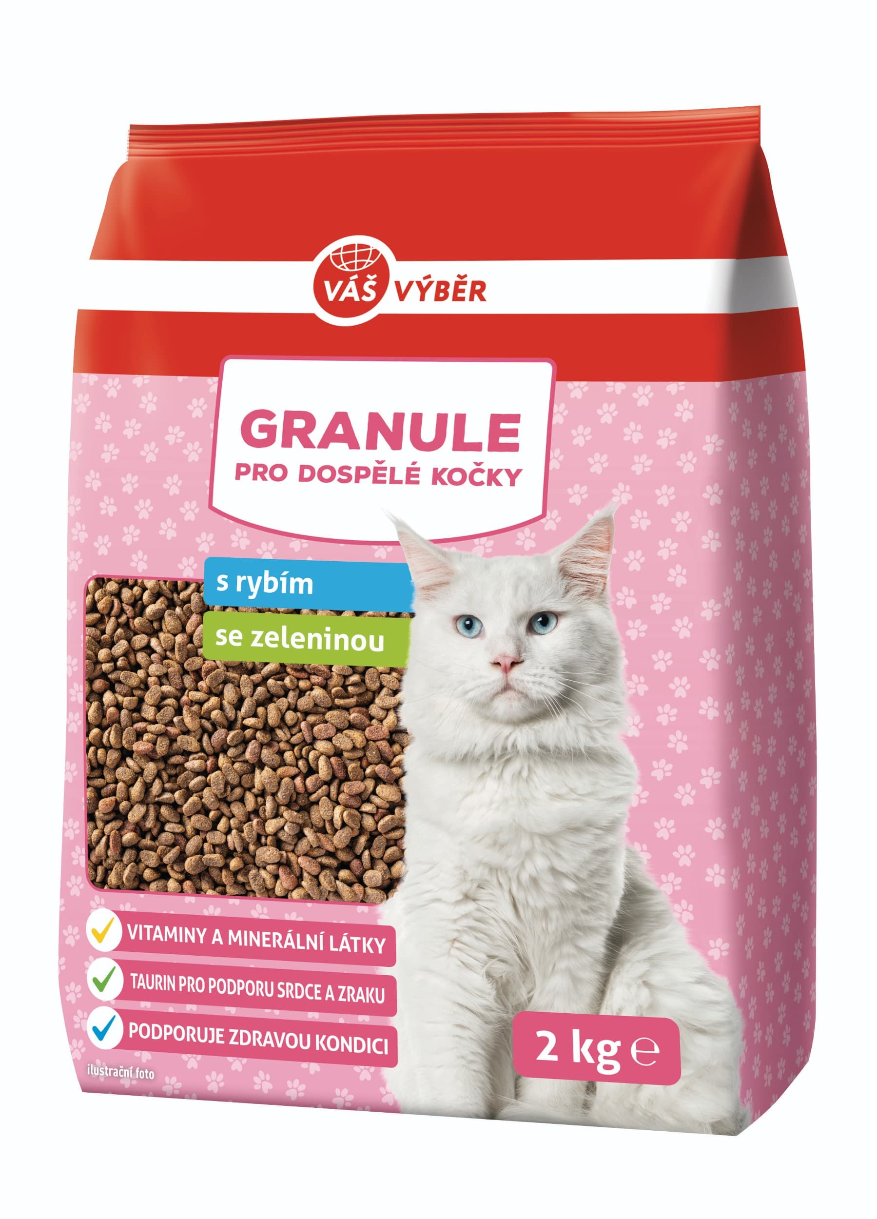 Váš výběr granule pro kočku s rybou a zeleninou 2kg