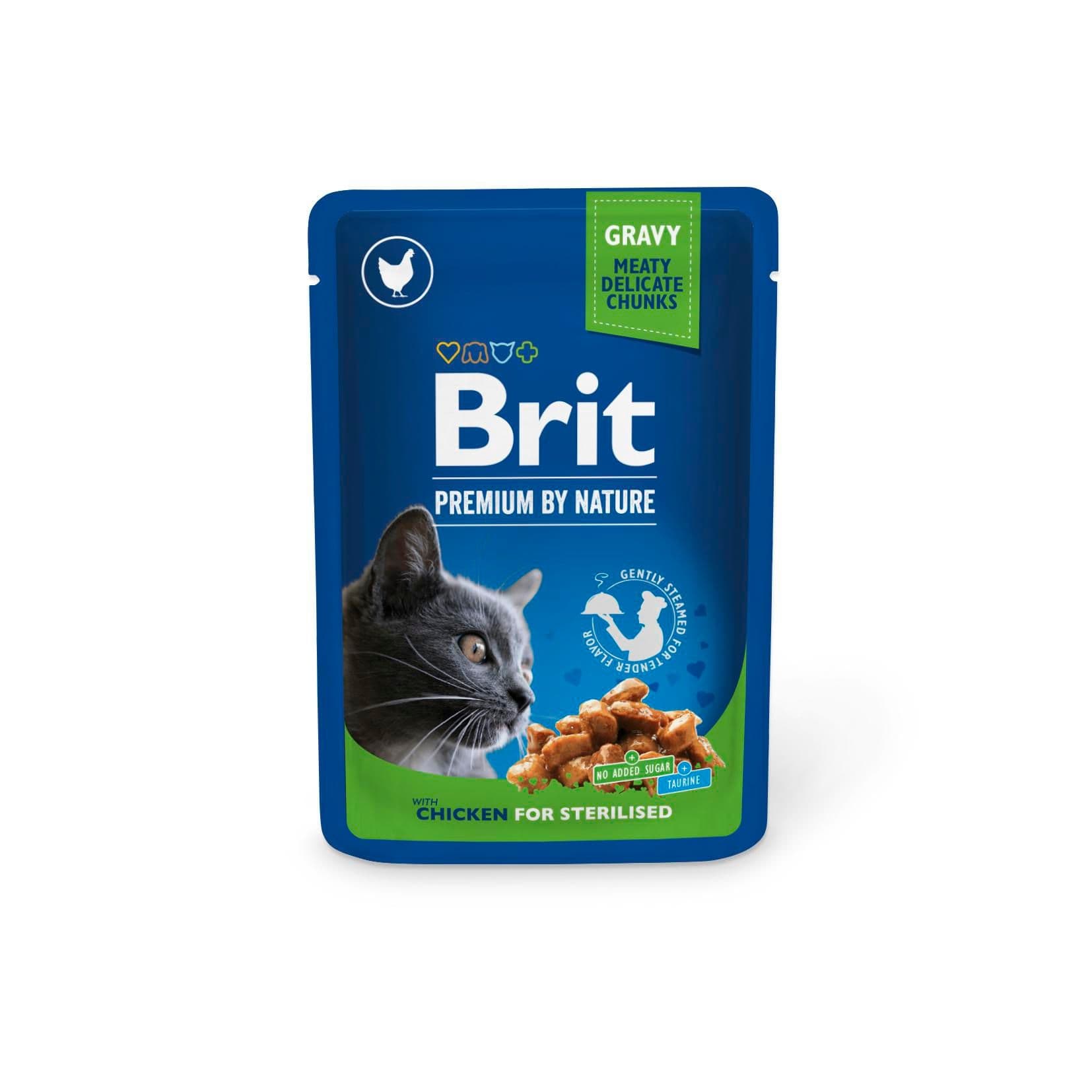 Brit Premium by Nature Cat Pouch Chicken Slices for Sterilised 100 g