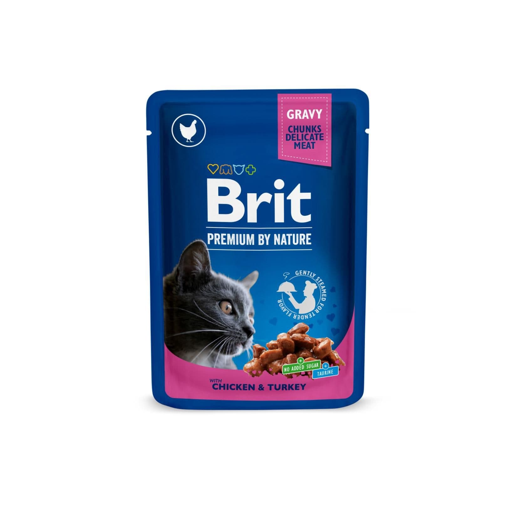 Brit Premium by Nature Cat Pouch with Chicken & Turkey 100 g