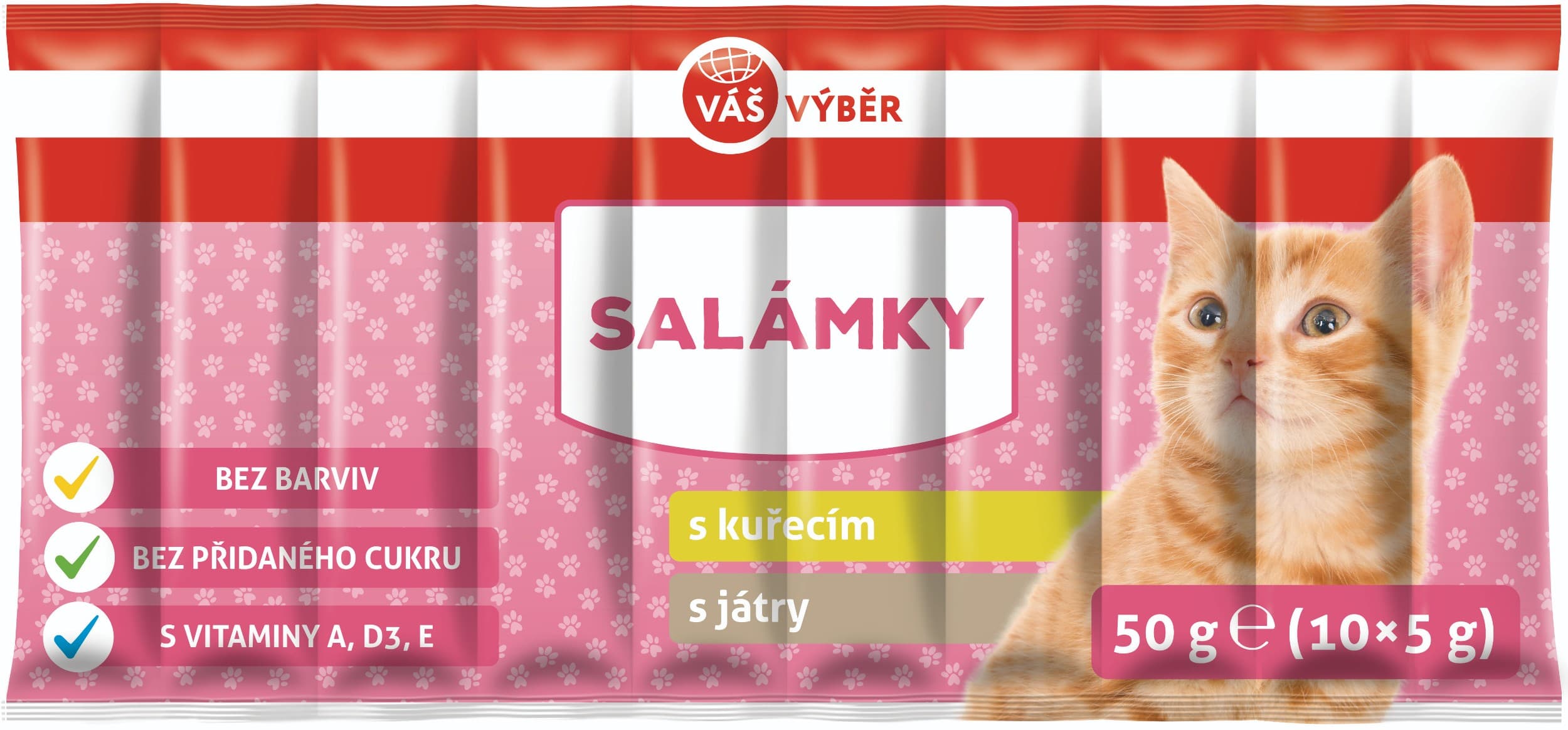 Váš výběr snack kočka tyčinky kuřecí,játra 50g