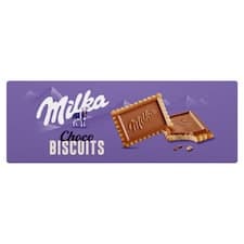Milka Choco Biscuits sušenky s mléčnou čokoládou z alpského mléka 150 g