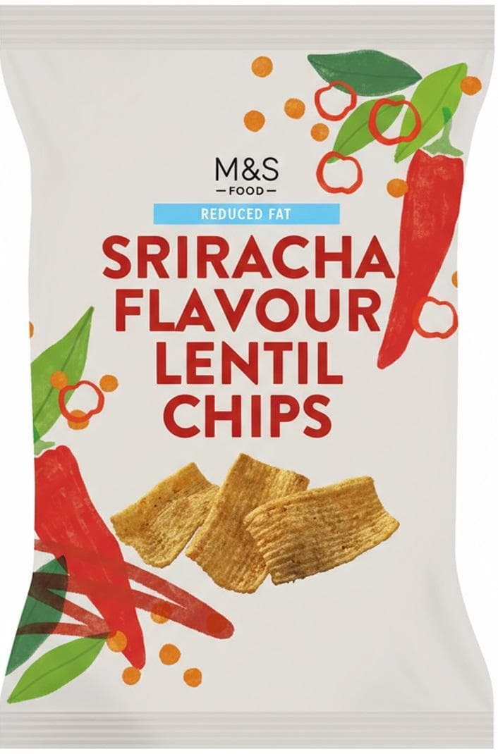 Marks & Spencer Lupínky z čočkové mouky s kousky sušených chilli papriček a rajčat