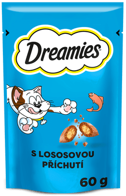 Dreamies Polštářky s lososem doplňkové krmivo pro kočky a koťata